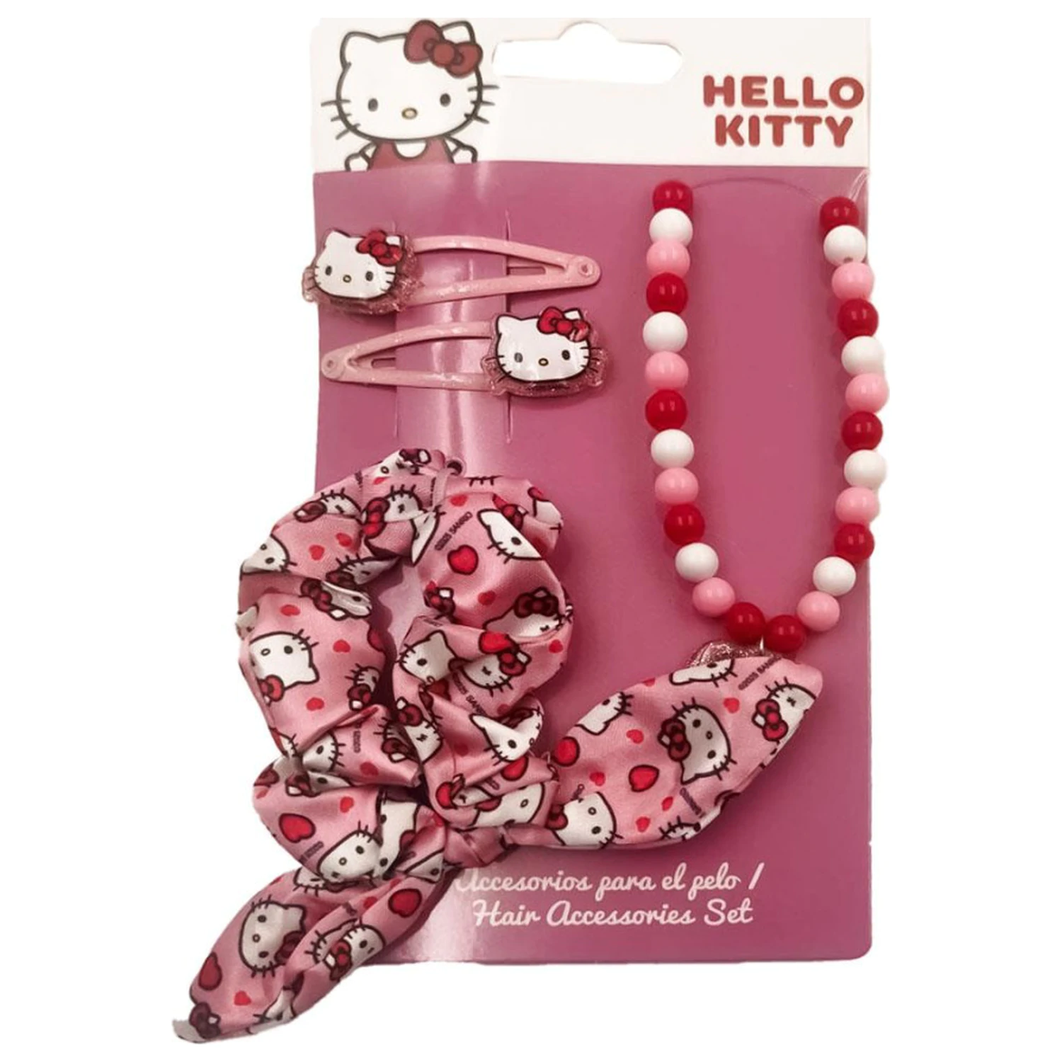 Hello Kitty Pink ogrlica in set dodatkov za lase fotografija izdelka