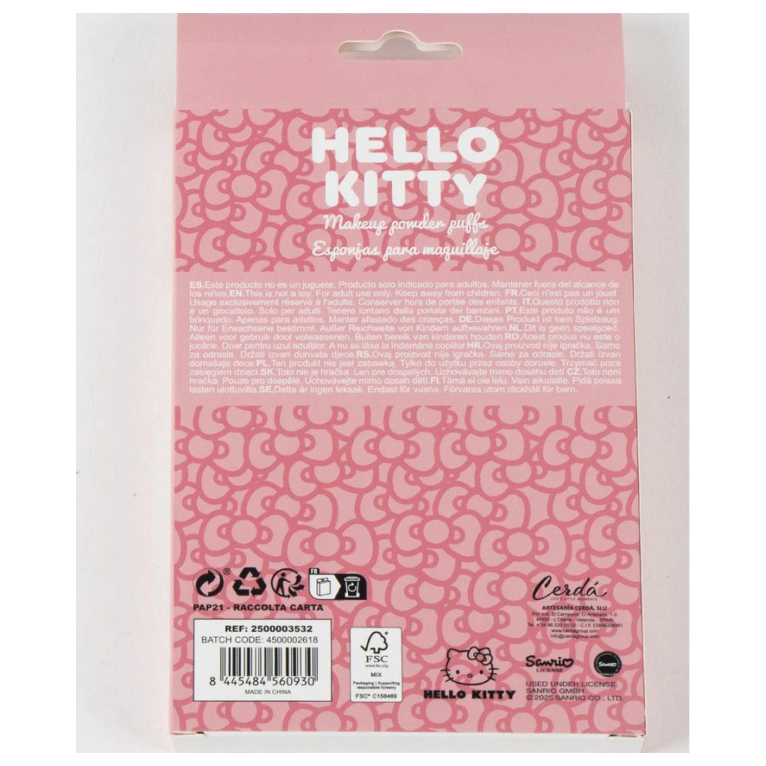 Hello Kitty Pink gobica za ličila set 4 kosi fotografija izdelka