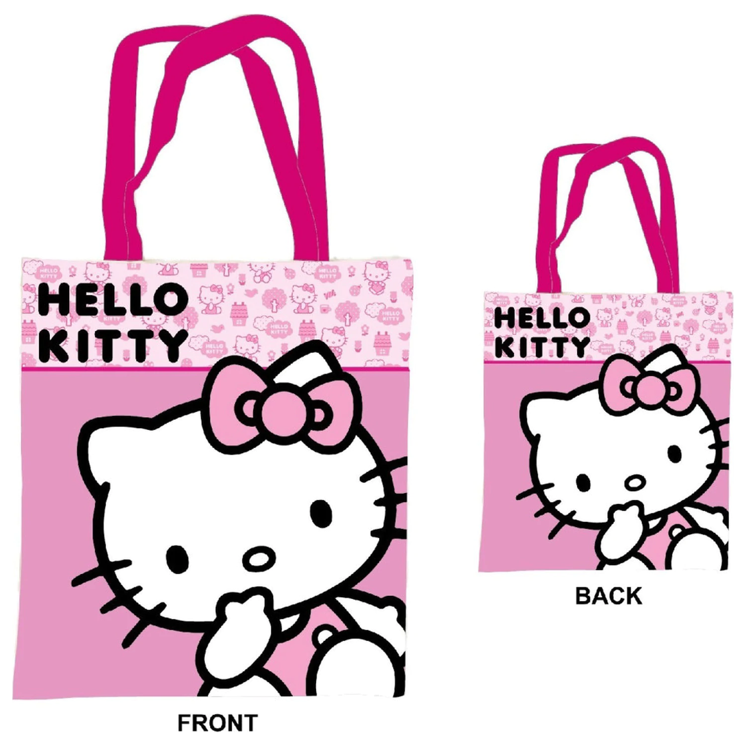 Hello Kitty Pink Platnena Nakupovalna Torba, Tote Torba 44 cm fotografija izdelka