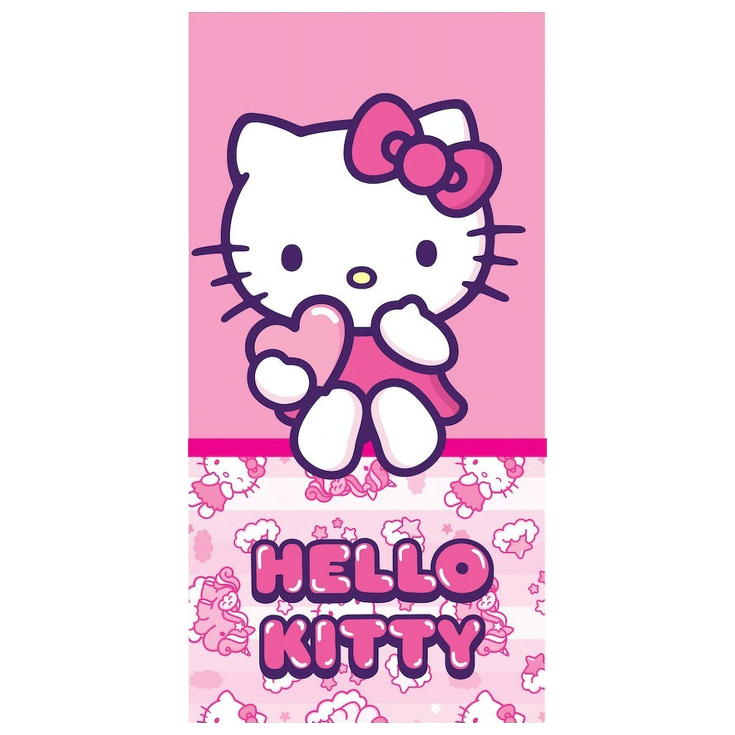 Hello Kitty Pinky Heart brisača 70x140 cm fotografija izdelka