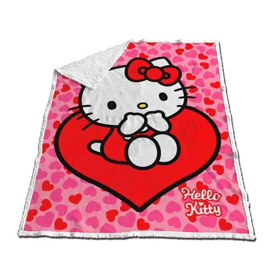 Hello Kitty Coral sherpa odeja 120x150cm fotografija izdelka