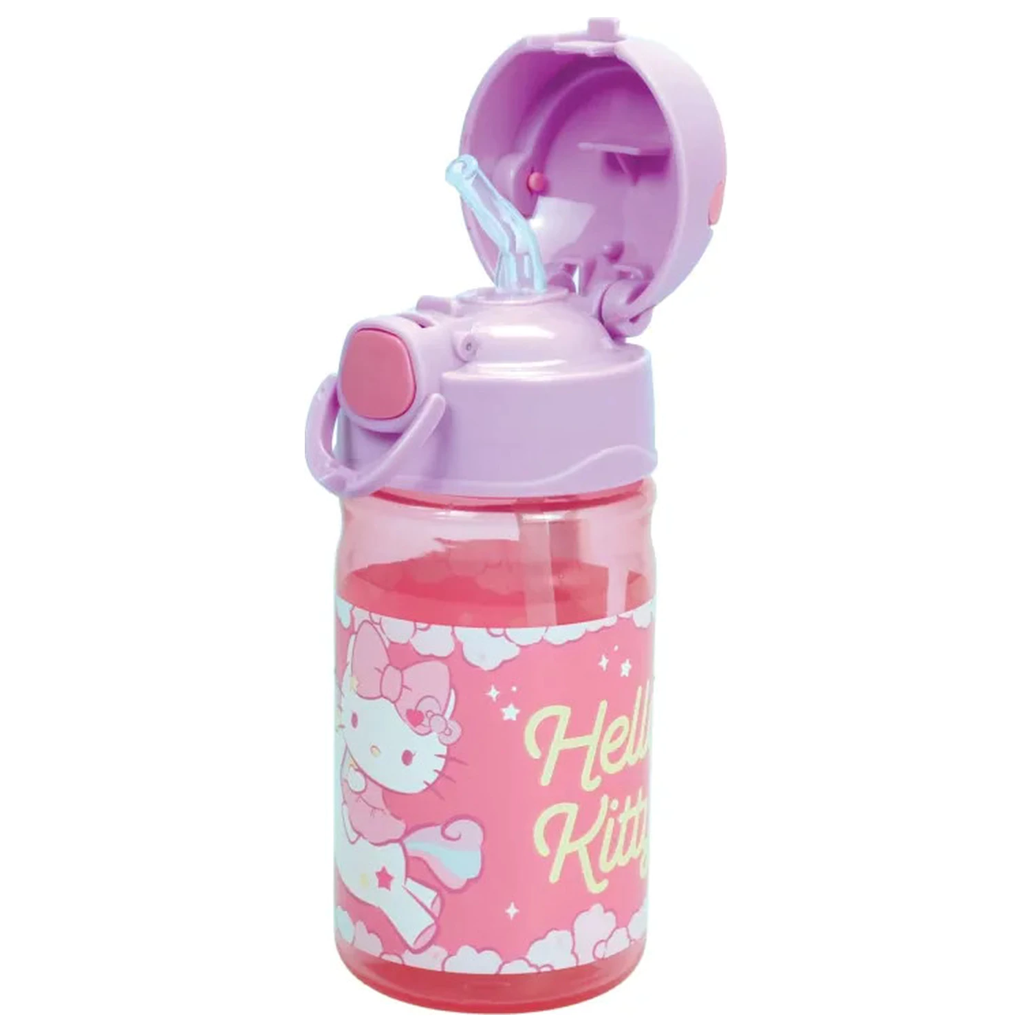 Hello Kitty Unicorn Plastična plastenka za pitje s slamico in vrvico 350 ml fotografija izdelka