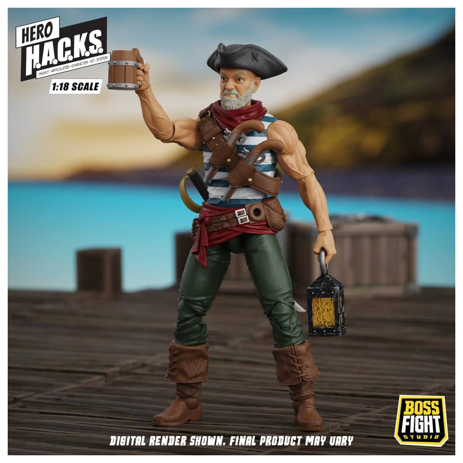 Hero H.A.C.K.S. Osnovna akcijska figura 1/18 Heroes and Villains Wave 1 Daniel Wright: Pirate Quartermaster fotografija izdelka