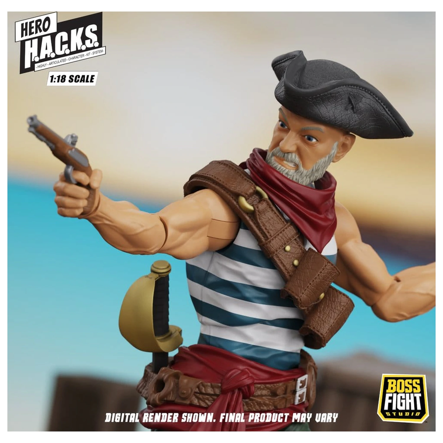 Hero H.A.C.K.S. Osnovna akcijska figura 1/18 Heroes and Villains Wave 1 Daniel Wright: Pirate Quartermaster fotografija izdelka