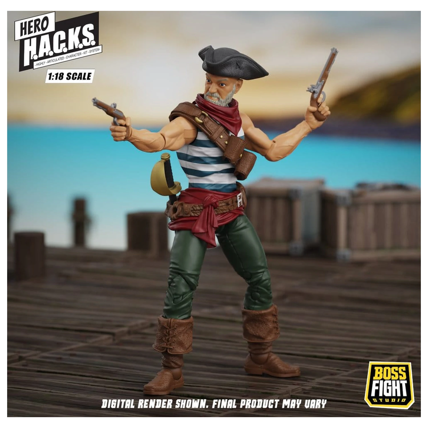 Hero H.A.C.K.S. Osnovna akcijska figura 1/18 Heroes and Villains Wave 1 Daniel Wright: Pirate Quartermaster fotografija izdelka