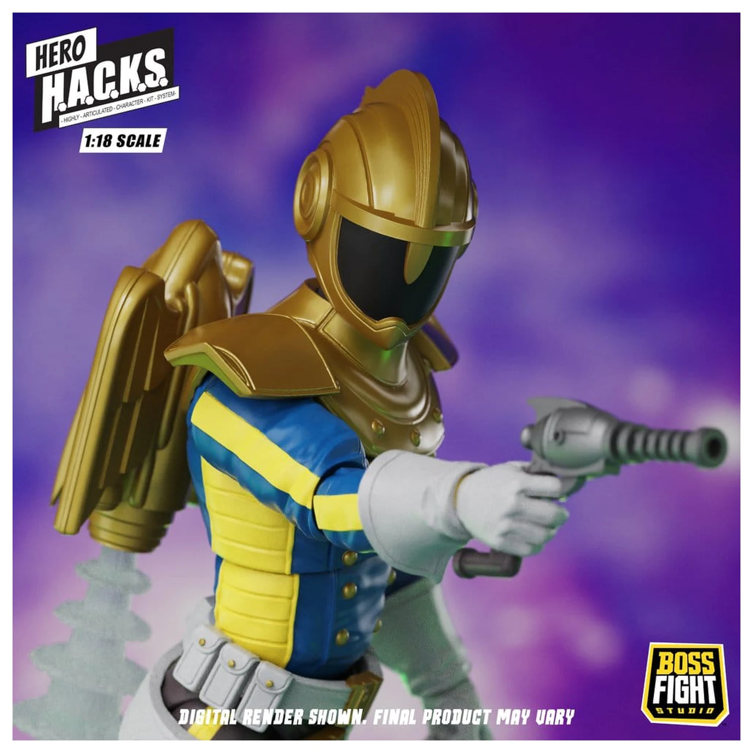 Hero H.A.C.K.S. Osnovna akcijska figura 1/18 Heroes and Villains Val 1 Jett Steelblade: Stellar Knight of Accord fotografija izdelka