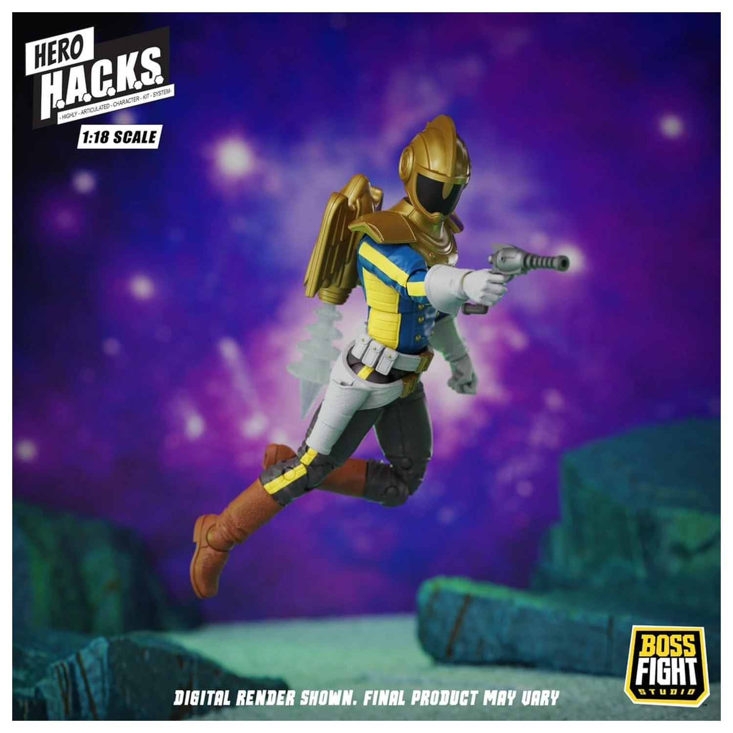 Hero H.A.C.K.S. Osnovna akcijska figura 1/18 Heroes and Villains Val 1 Jett Steelblade: Stellar Knight of Accord fotografija izdelka