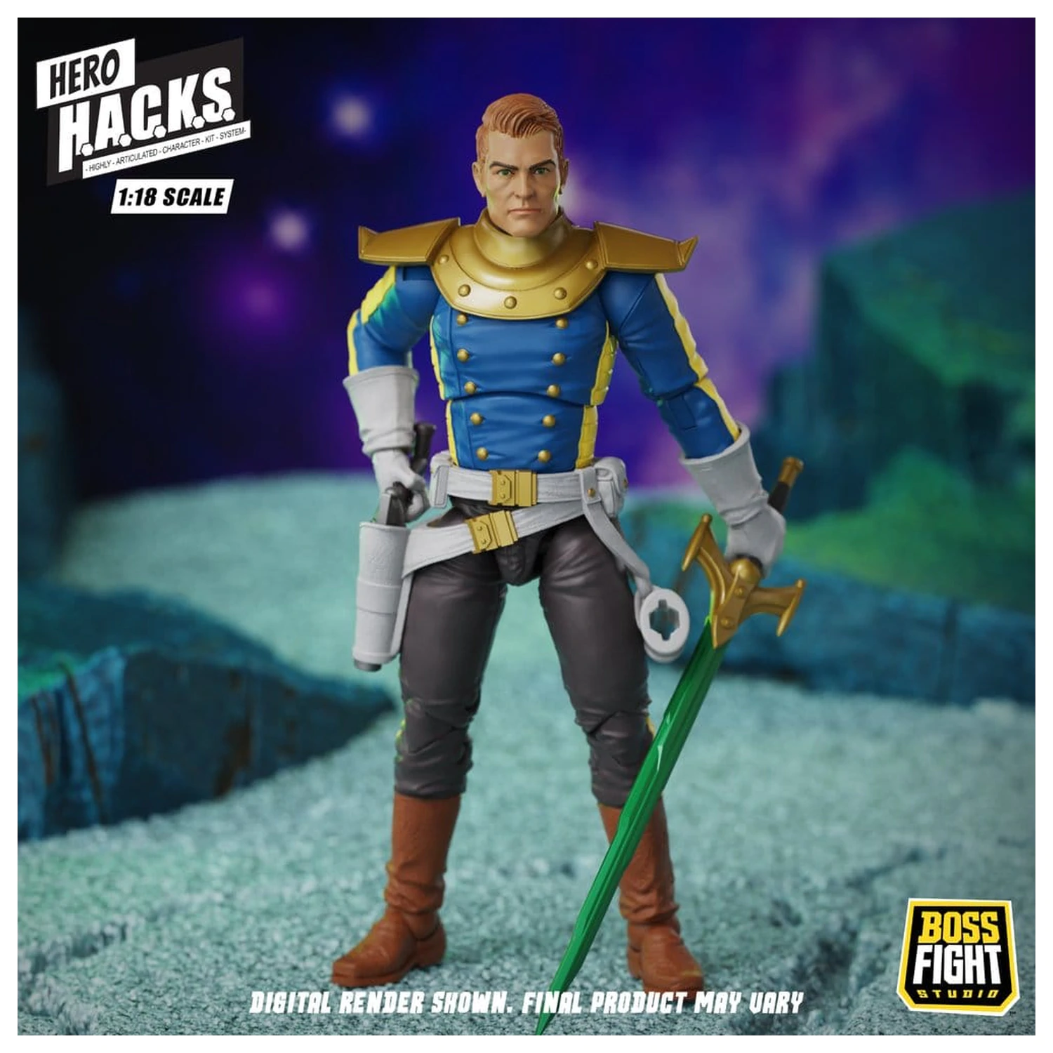 Hero H.A.C.K.S. Osnovna akcijska figura 1/18 Heroes and Villains Val 1 Jett Steelblade: Stellar Knight of Accord fotografija izdelka