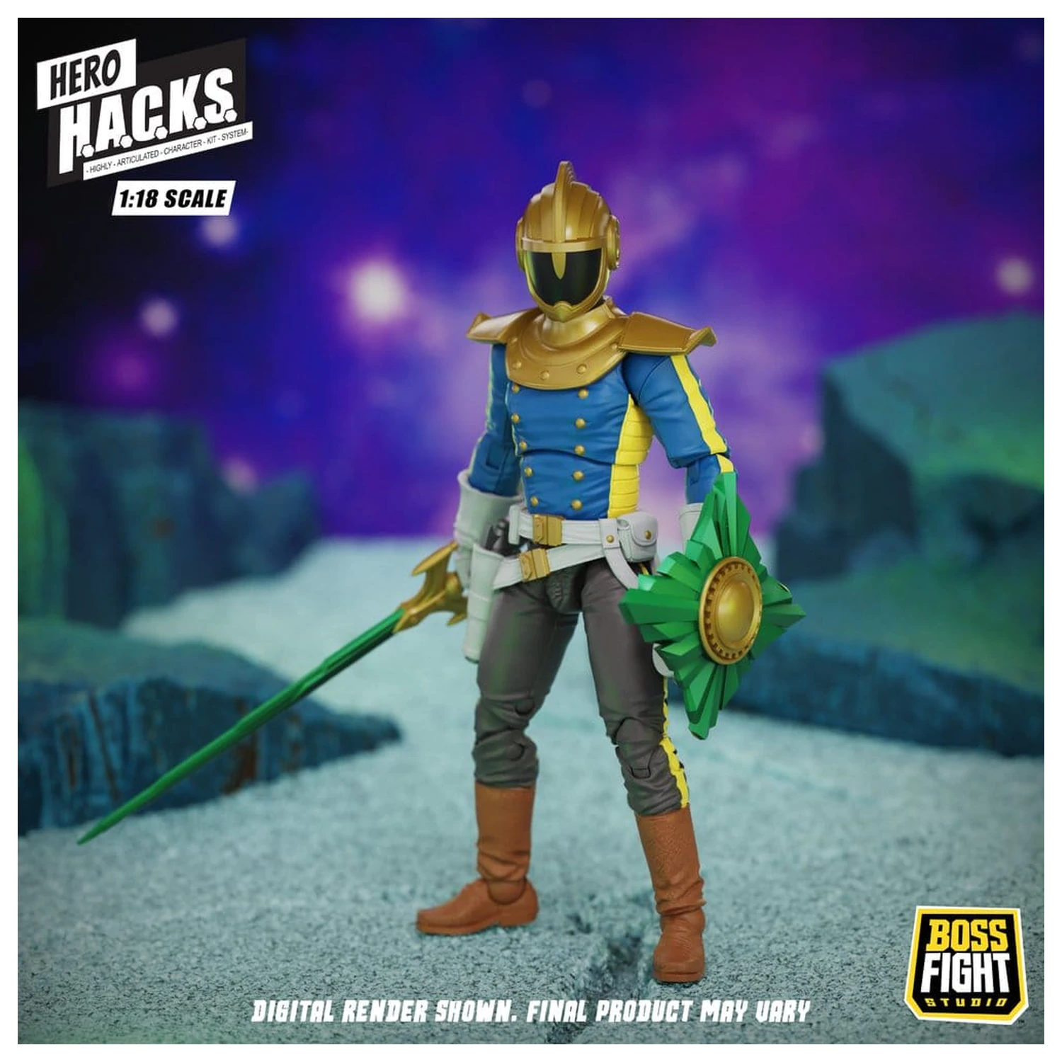 Hero H.A.C.K.S. Osnovna akcijska figura 1/18 Heroes and Villains Val 1 Jett Steelblade: Stellar Knight of Accord fotografija izdelka