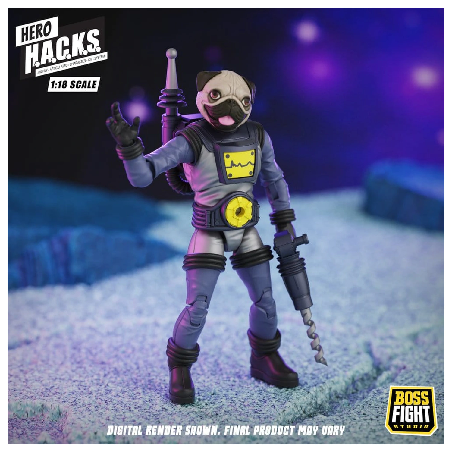 Hero H.A.C.K.S. Osrednja akcijska figura 1/18 Heroes and Villains Wave 1 Zarko Resources Inc.: Galactic Prospectors fotografija izdelka