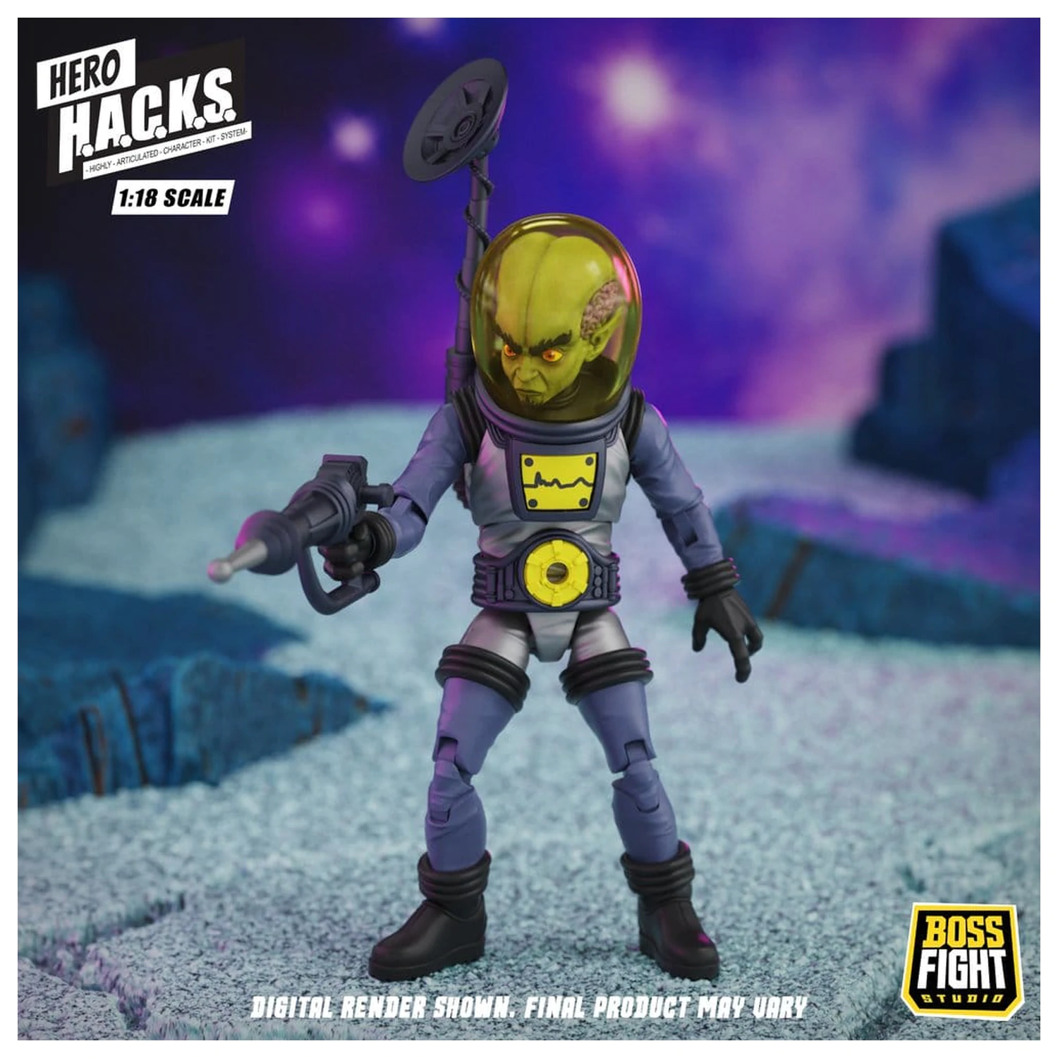 Hero H.A.C.K.S. Osrednja akcijska figura 1/18 Heroes and Villains Wave 1 Zarko Resources Inc.: Galactic Prospectors fotografija izdelka