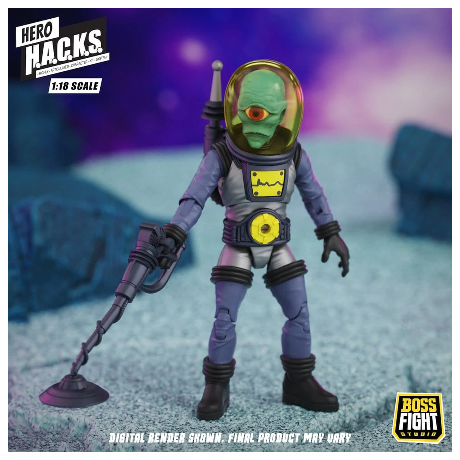 Hero H.A.C.K.S. Osrednja akcijska figura 1/18 Heroes and Villains Wave 1 Zarko Resources Inc.: Galactic Prospectors fotografija izdelka