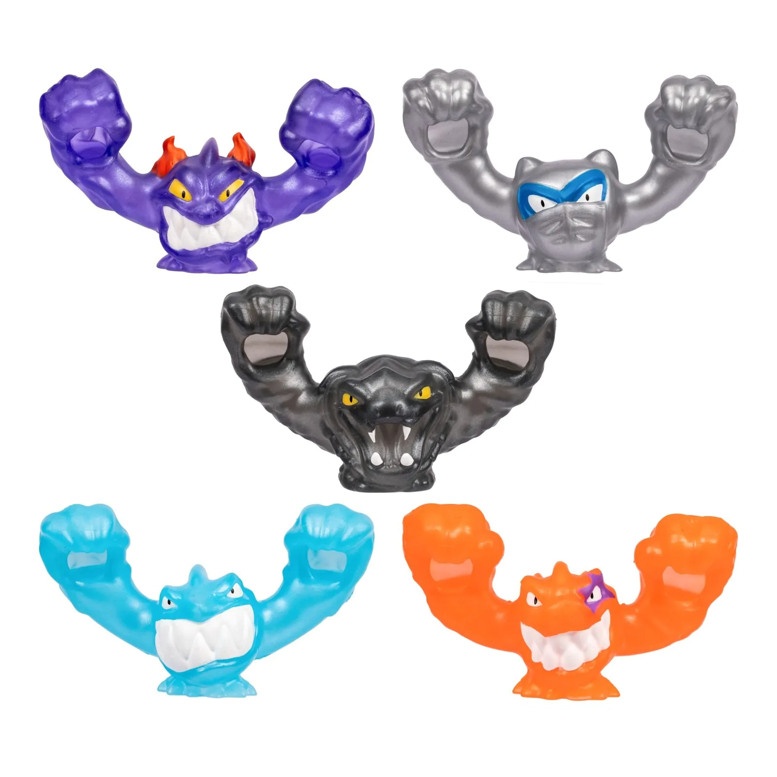 Heroes of Goo Jit Zu Meteor Madness Raztegljive figure 5-Pack Goo Slingers Cosmic Metallic Slingers 5 cm fotografija izdelka