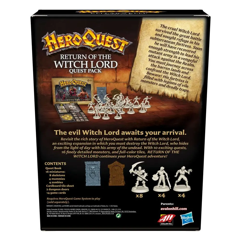 HeroQuest družabna igra Razširitev Return of the Witch Lord Quest Pack angleški fotografija izdelka