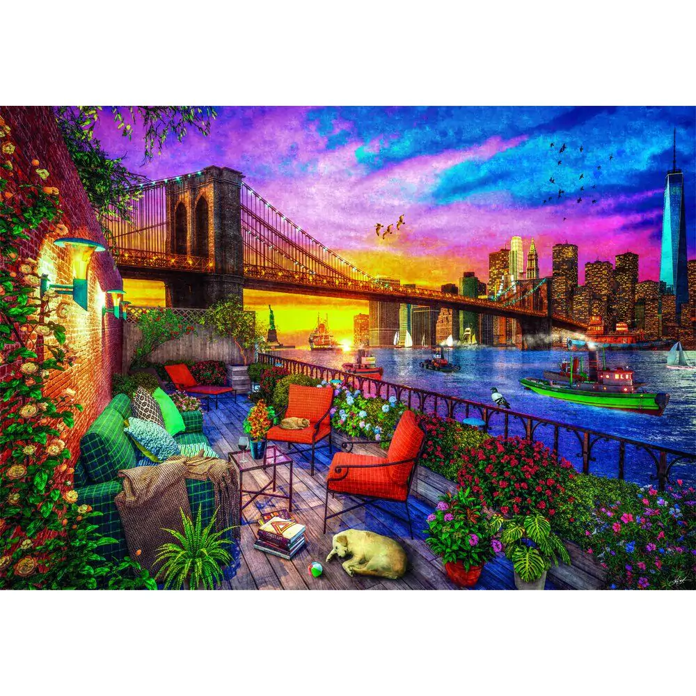 Visoko kakovostne Manhattan Balcony Sunset puzzle 3000 kosov fotografija izdelka