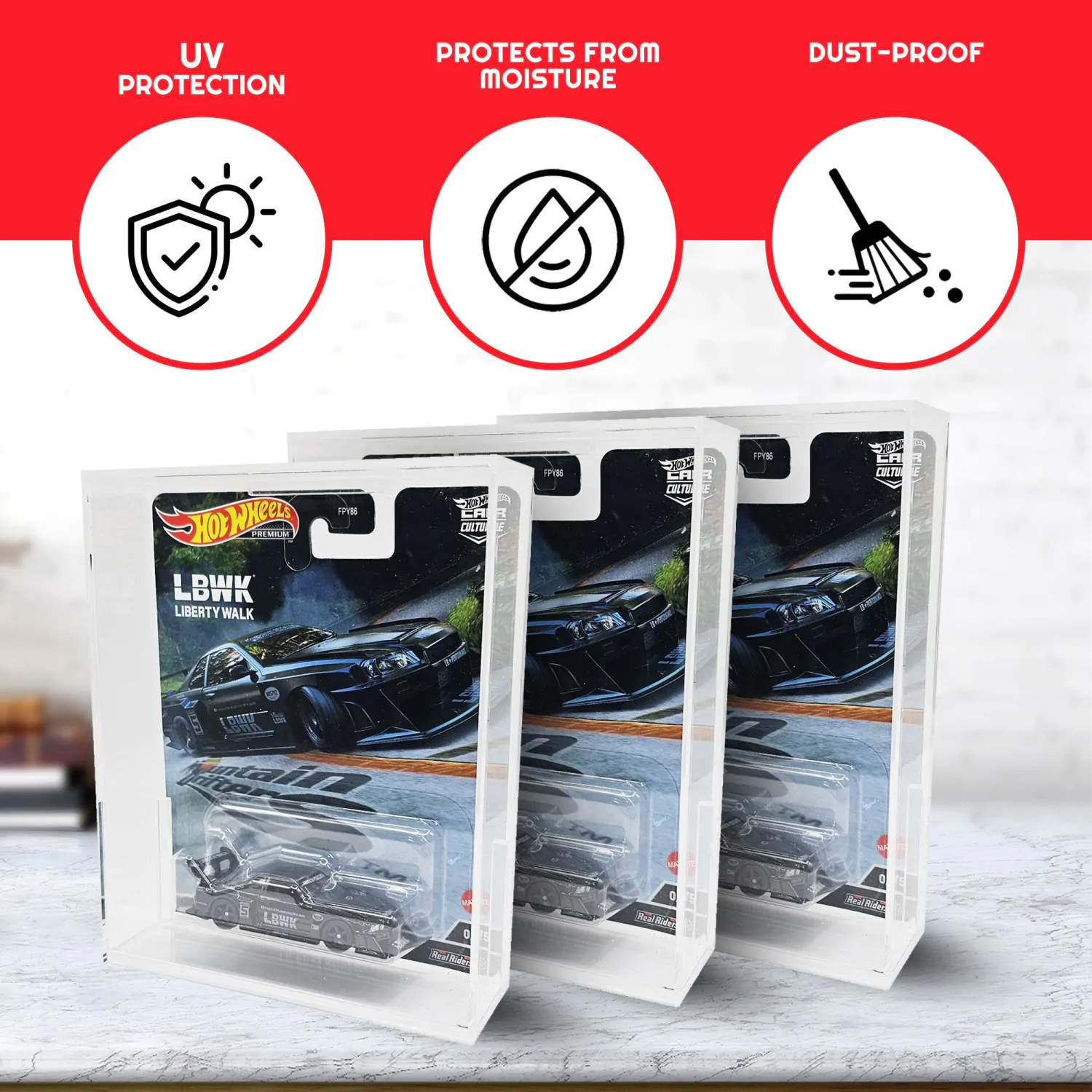 Hot Wheels Premium akrilno ohišje - 2-Pack fotografija izdelka