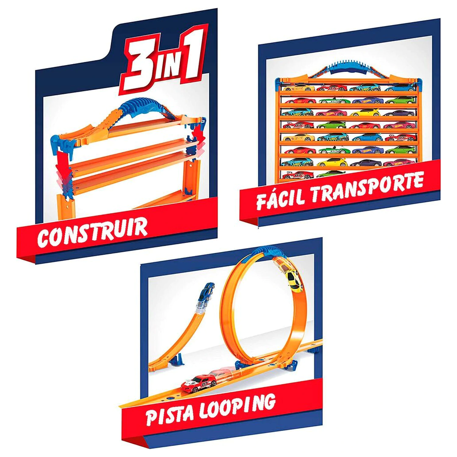 Hot Wheels 3-v-1 ohišje za prenašanje avtomobilov fotografija izdelka