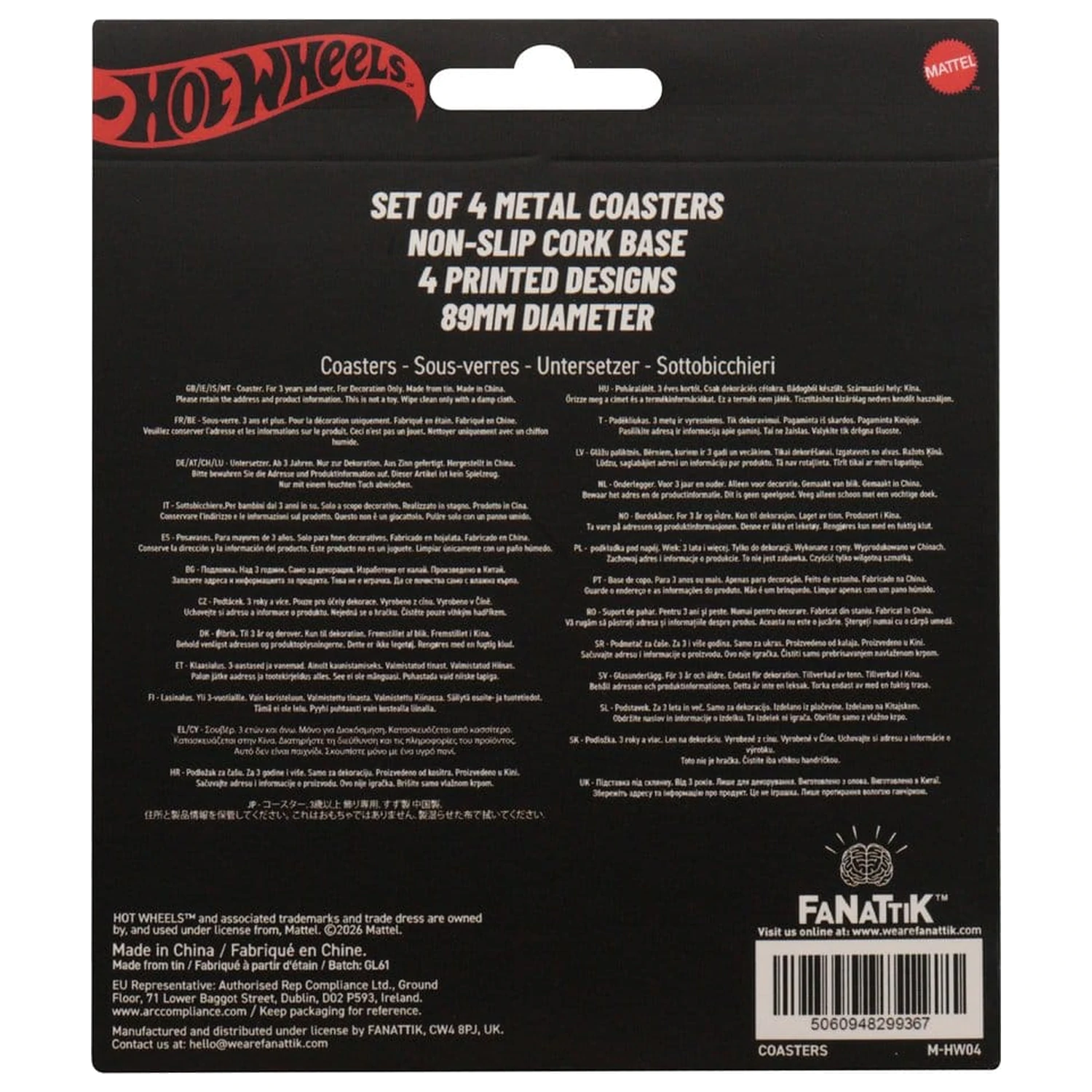 Hot Wheels Coaster, paket 4 podstavkov fotografija izdelka