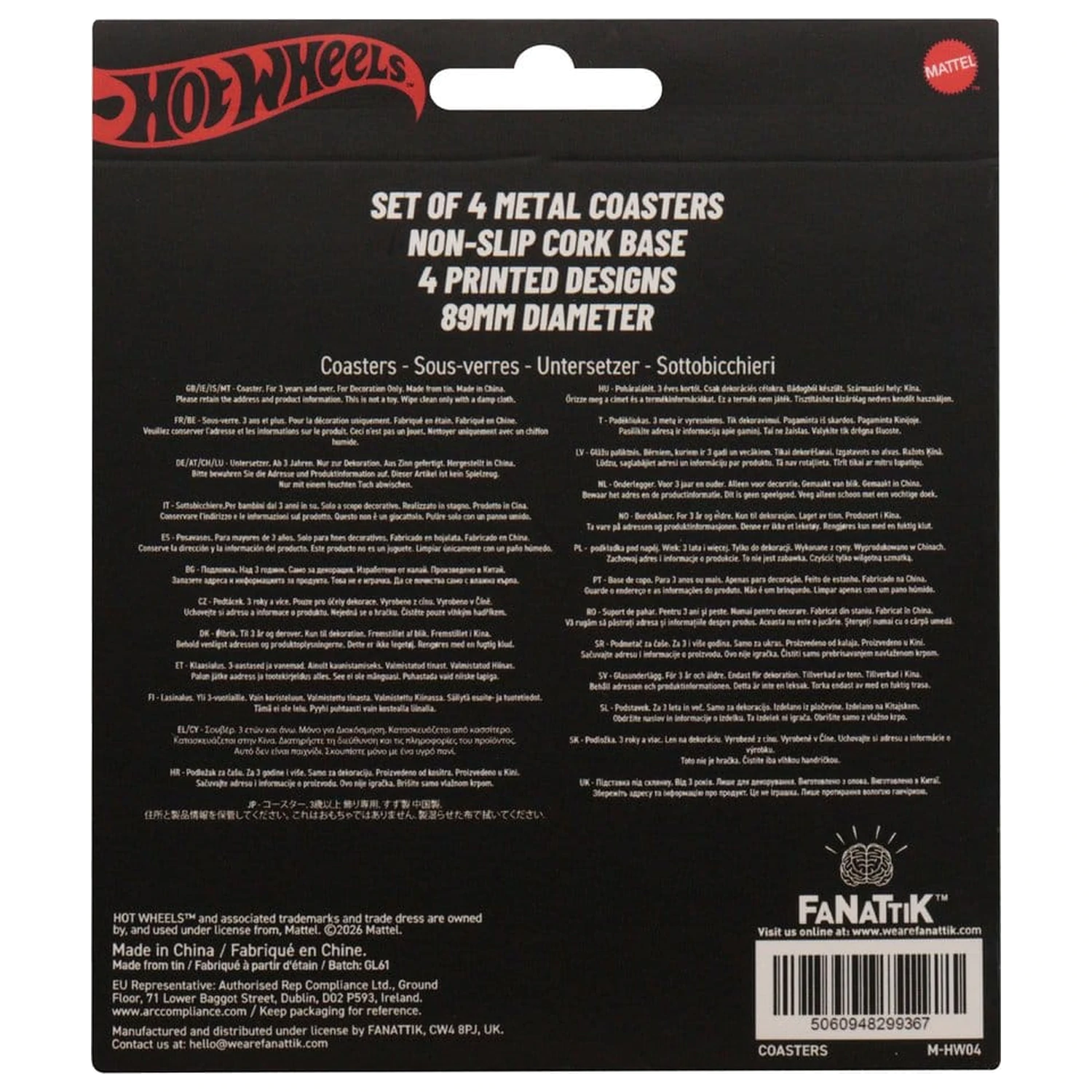 Hot Wheels Coaster, paket 4 podstavkov fotografija izdelka