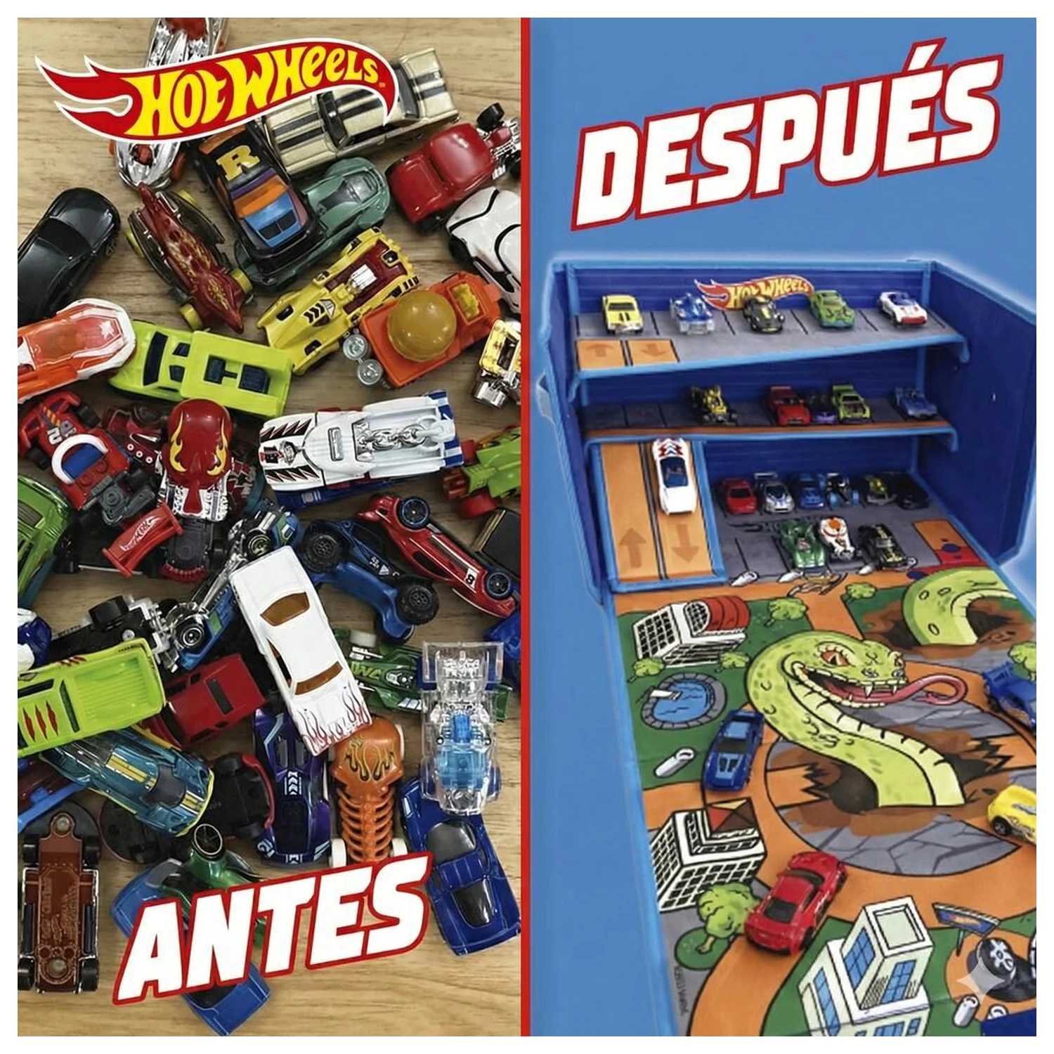 Hot Wheels Avto organizator škatla s stezo in igralno površino fotografija izdelka