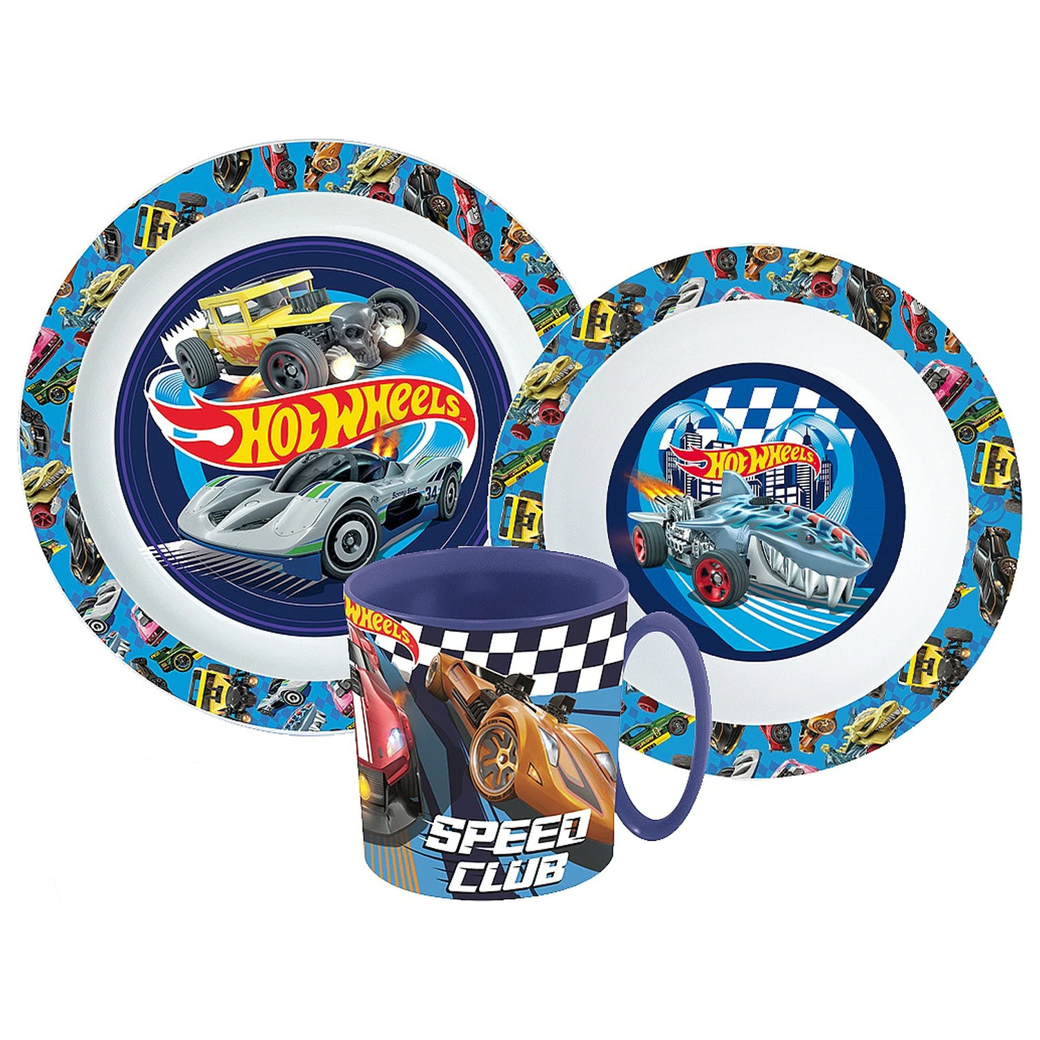 Hot Wheels Blue Fire jedilni set, mikro plastični set z skodelico fotografija izdelka