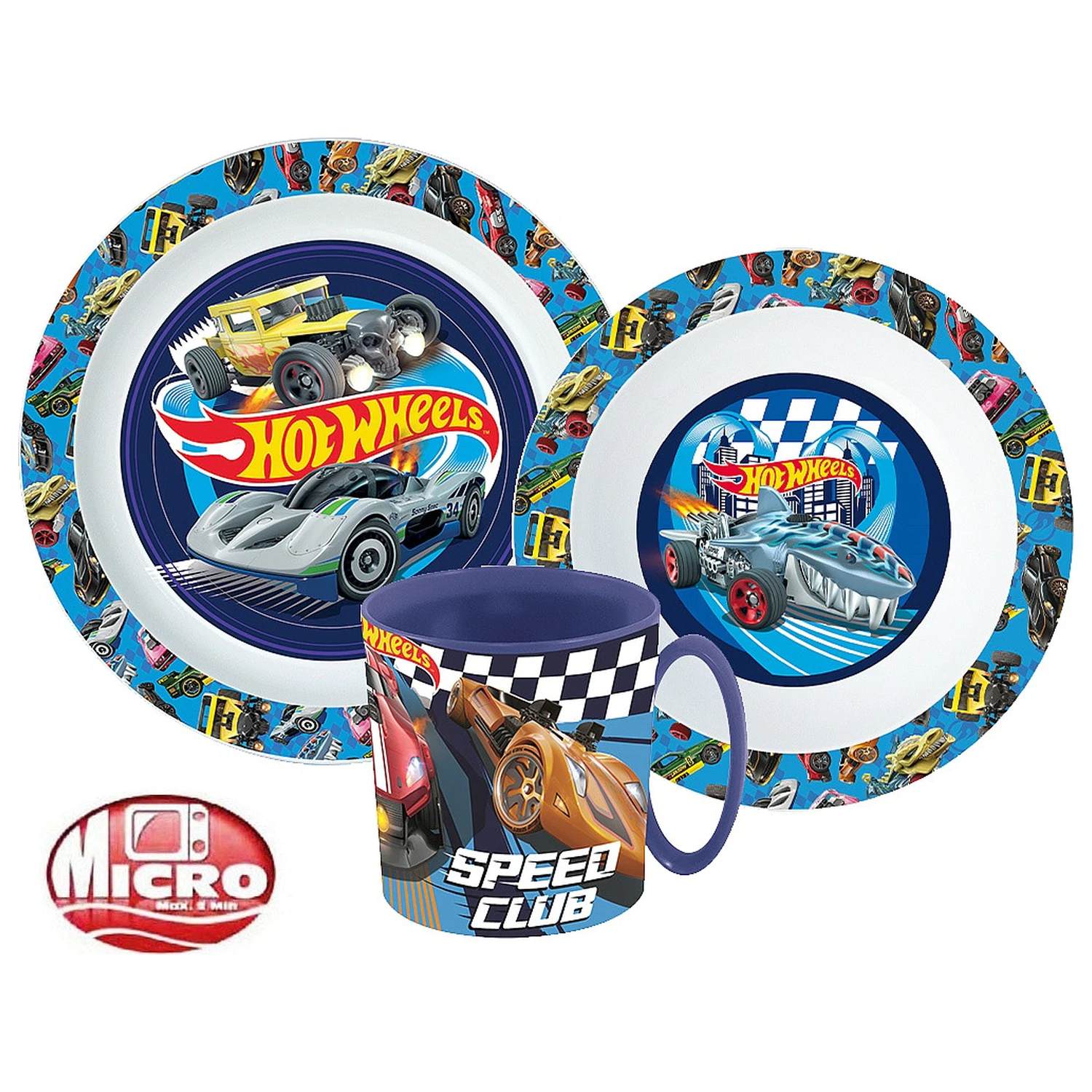 Hot Wheels Blue Fire jedilni set, mikro plastični set z skodelico fotografija izdelka