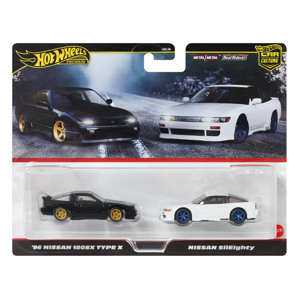 Hot Wheels Premium Car Culture Diecast vozilo 2-Pack 1/64 '96 Nissan 180SX Type X & Nissan SilEighty fotografija izdelka
