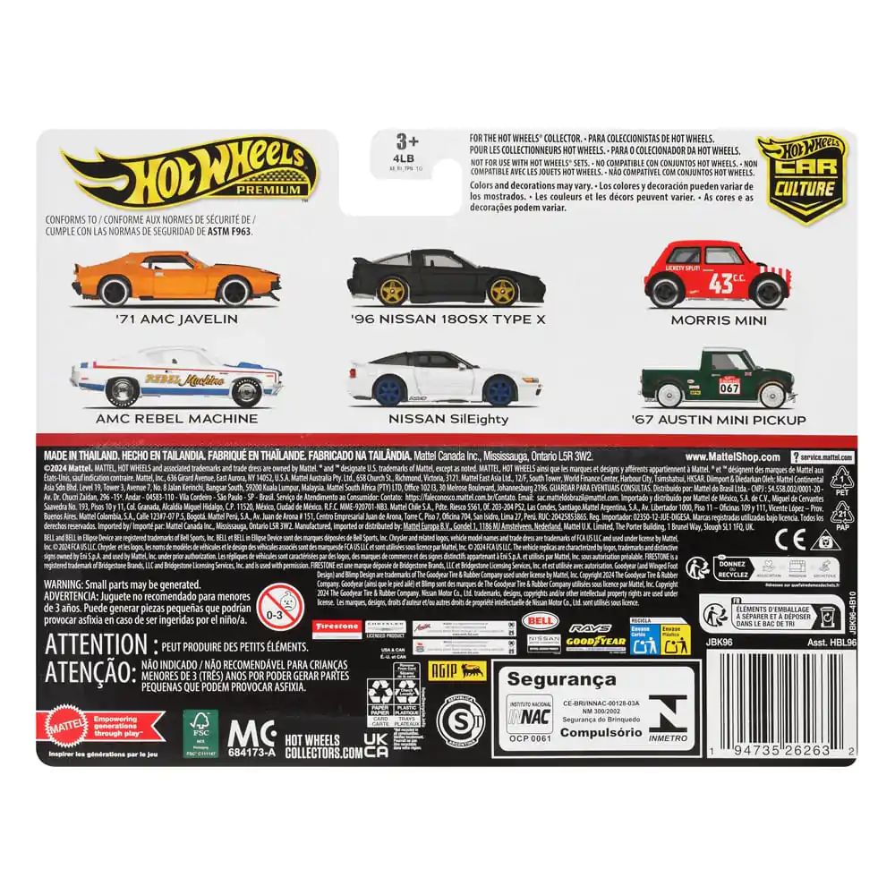 Hot Wheels Premium Car Culture Diecast vozilo 2-Pack 1/64 '96 Nissan 180SX Type X & Nissan SilEighty fotografija izdelka