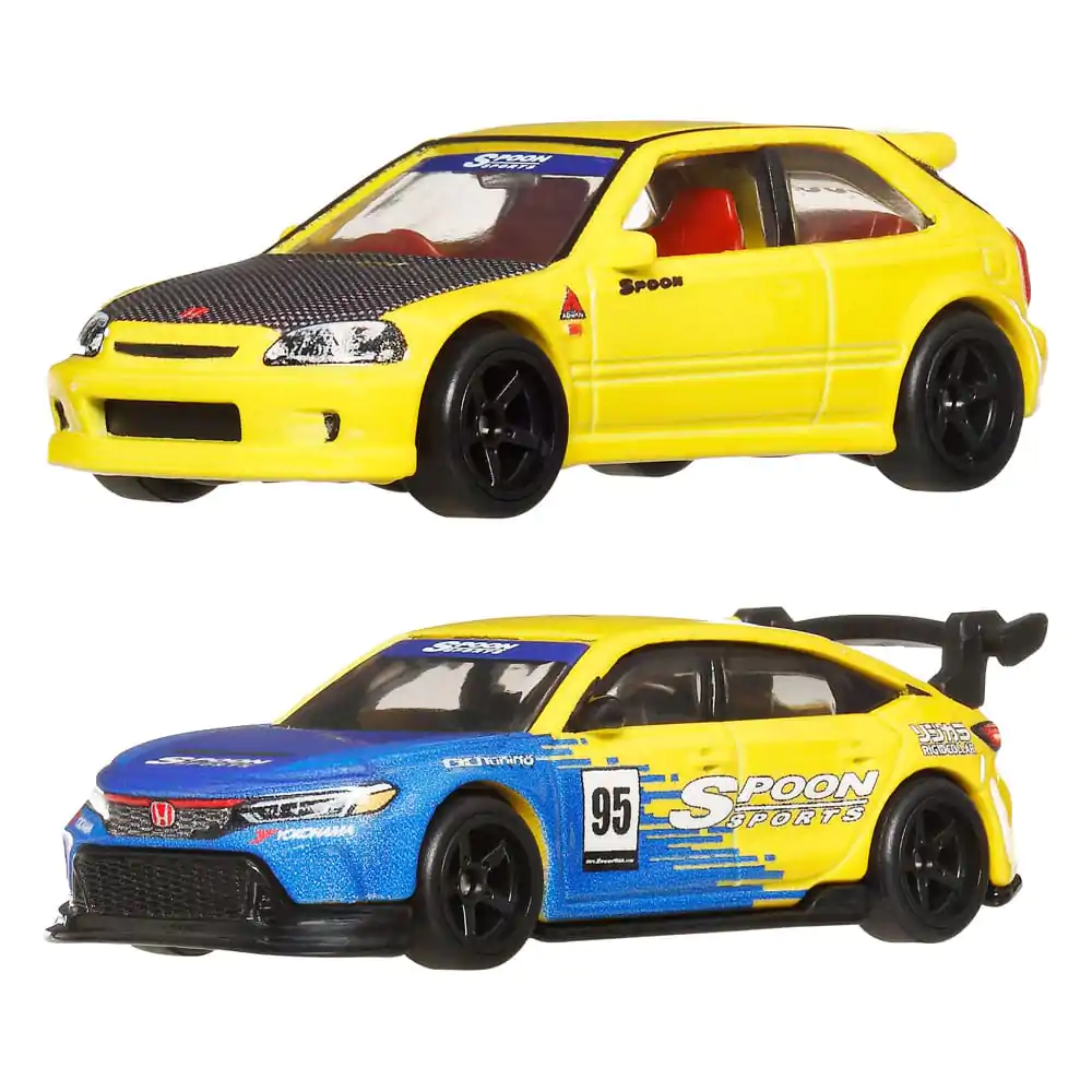 Hot Wheels Premium Car Culture Diecast Vozilo 2-Paket 1/64 '99 Honda Civic Type R (EK9) & Honda Civic Type R fotografija izdelka