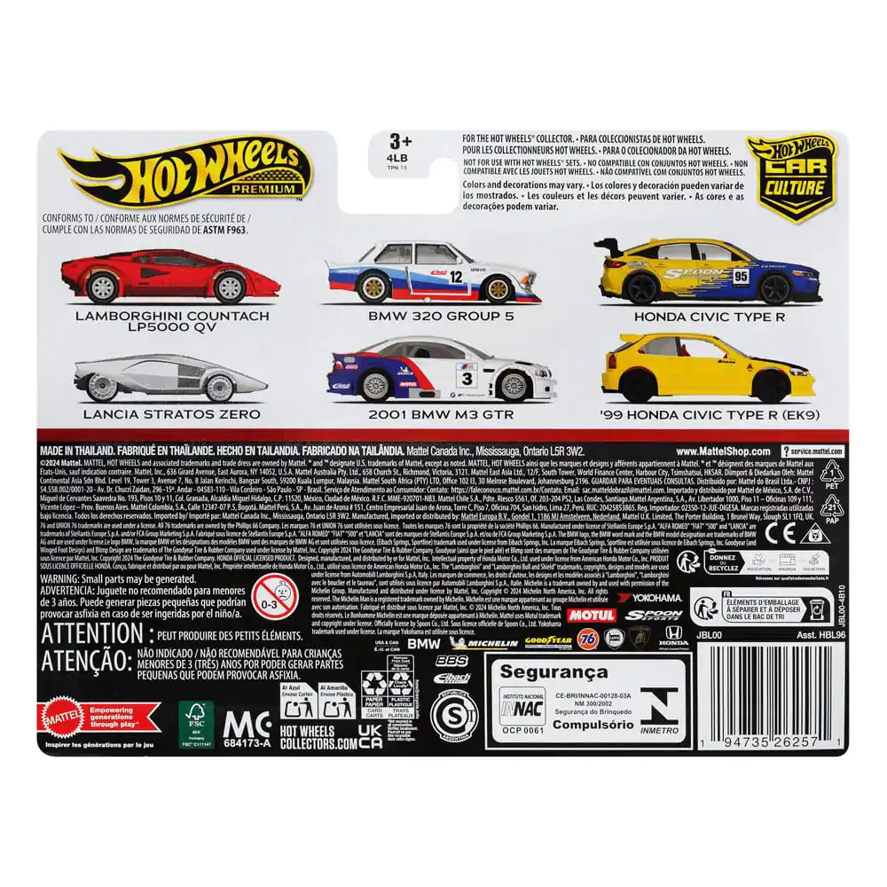 Hot Wheels Premium Car Culture Diecast Vozilo 2-Paket 1/64 '99 Honda Civic Type R (EK9) & Honda Civic Type R fotografija izdelka