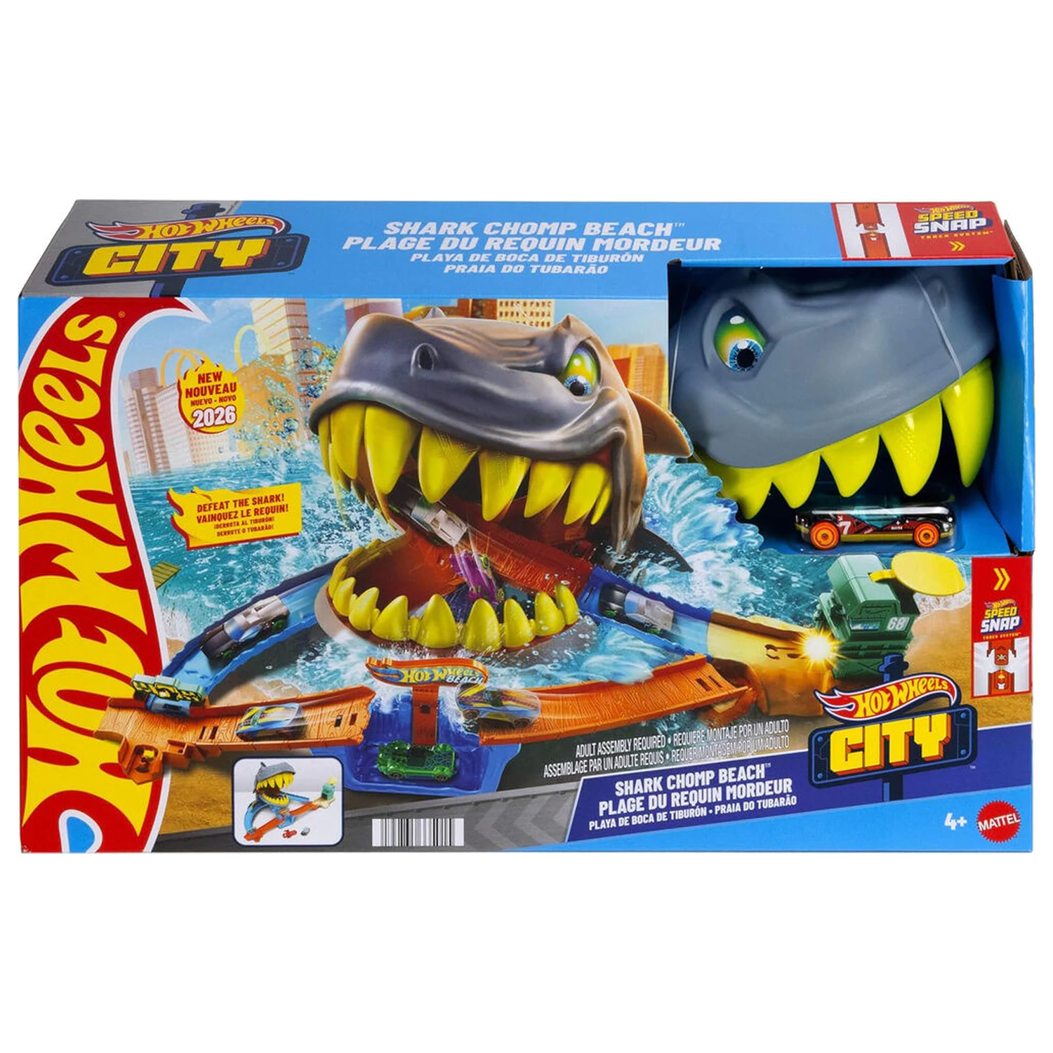Hot Wheels City Shark Chomp Beach set za igranje fotografija izdelka