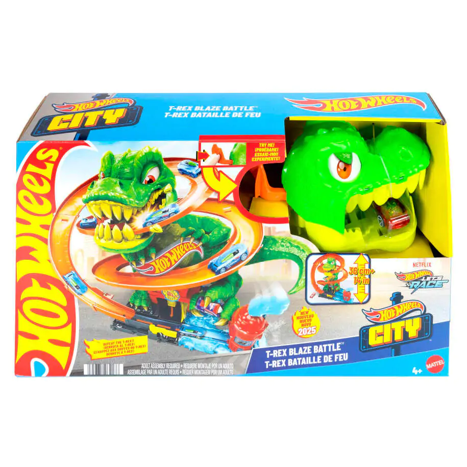 Hot Wheels City T-Rex Blaze Battle igralni set fotografija izdelka