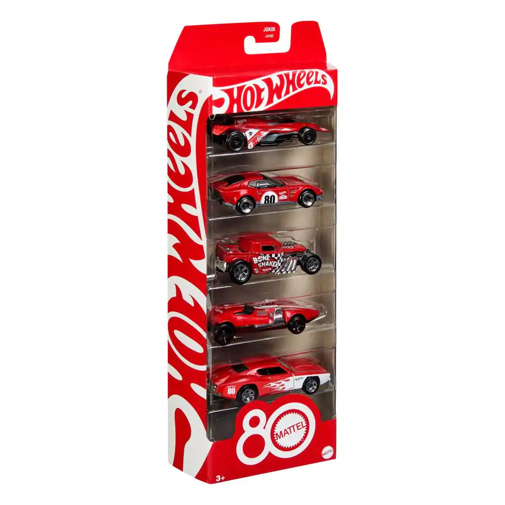 Hot Wheels Diecast Vehicle 5-Pack 1/64 80. obletnica fotografija izdelka
