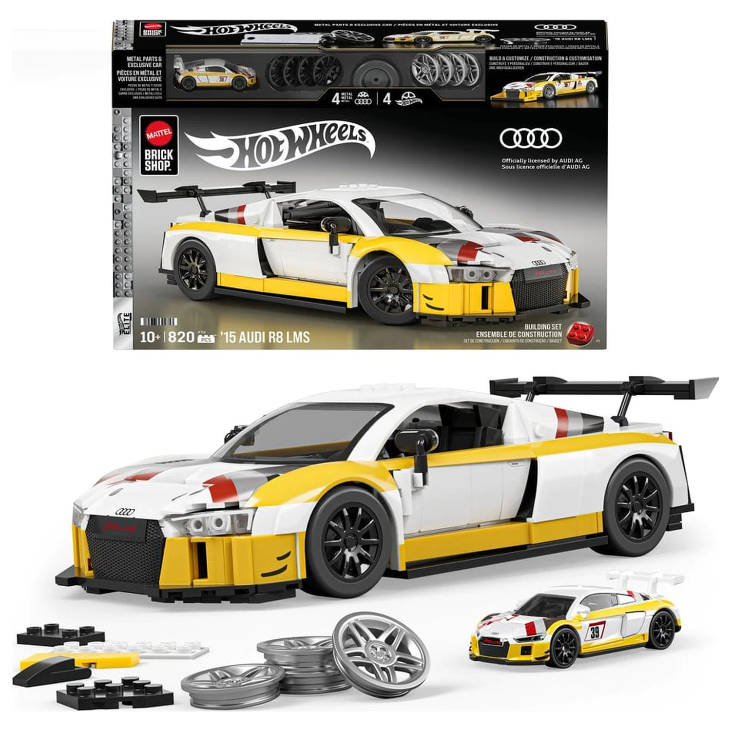 Hot Wheels Elite Mattel Brick Shop Komplet za sestavljanje 1/16 '15 Audi R8 LMS fotografija izdelka