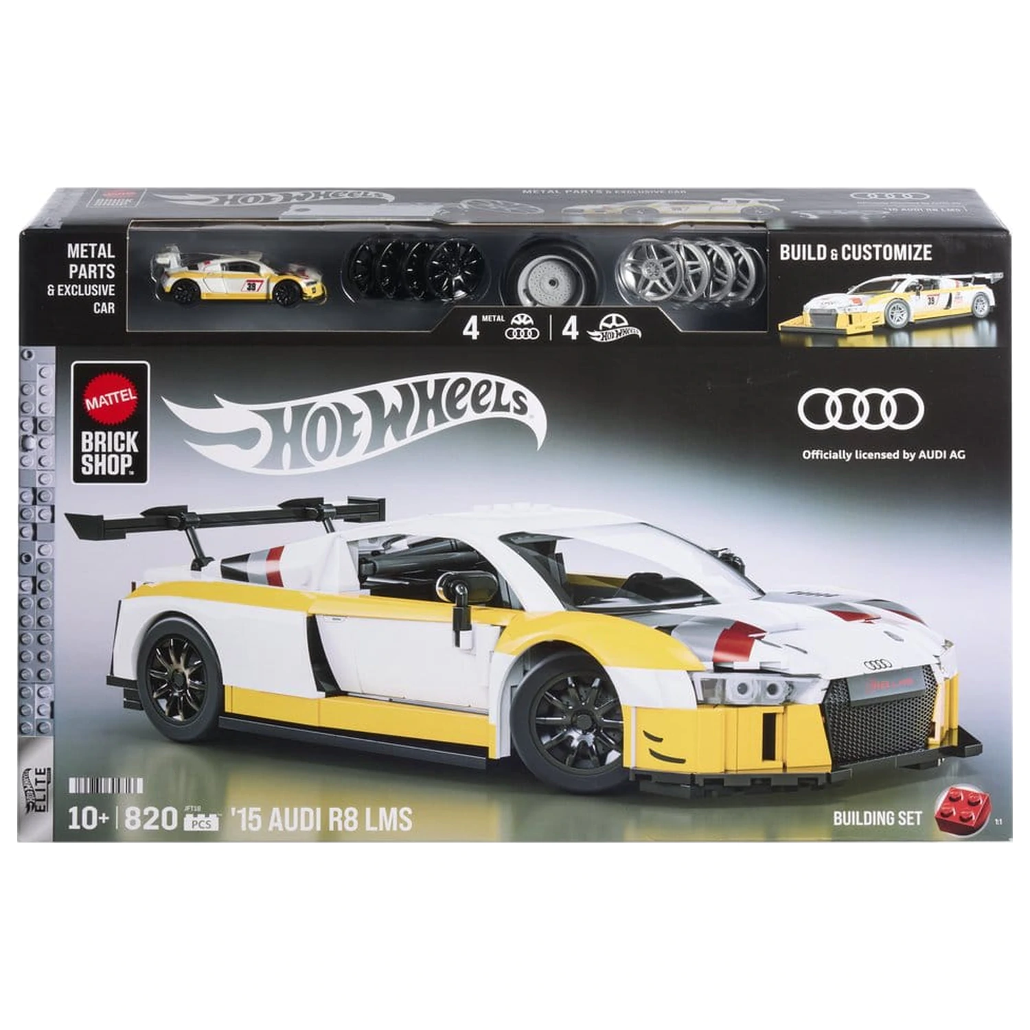 Hot Wheels Elite Mattel Brick Shop Komplet za sestavljanje 1/16 '15 Audi R8 LMS fotografija izdelka