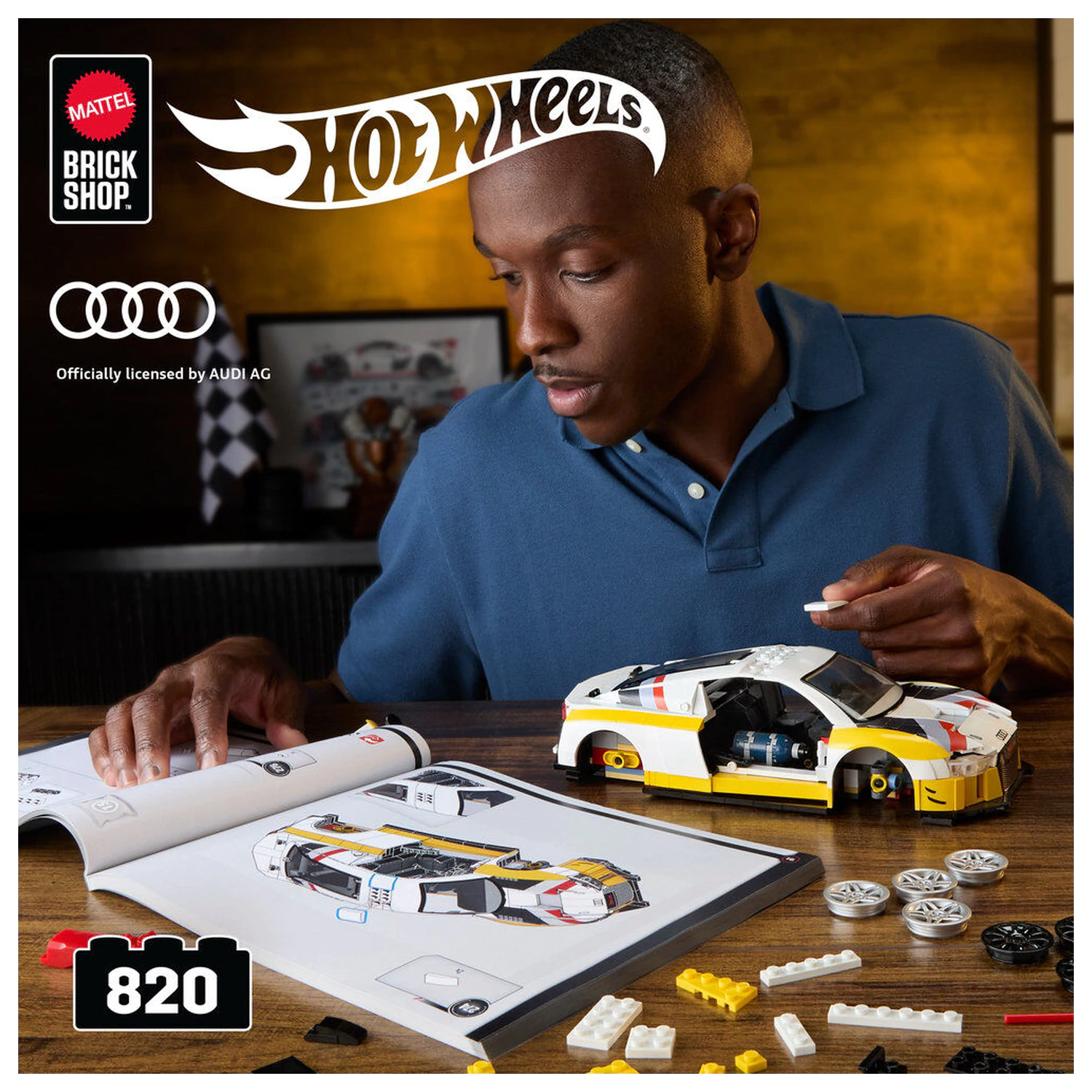 Hot Wheels Elite Mattel Brick Shop Komplet za sestavljanje 1/16 '15 Audi R8 LMS fotografija izdelka