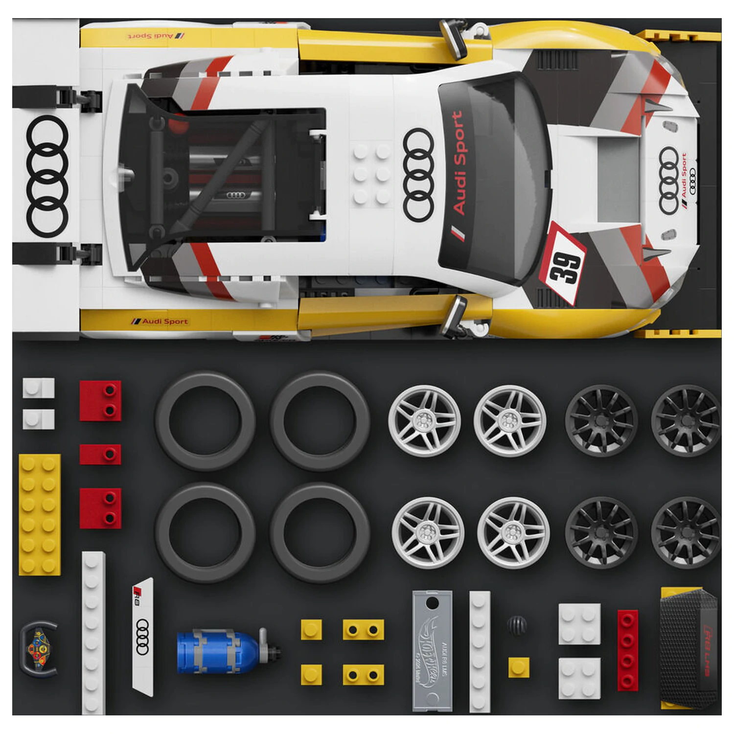 Hot Wheels Elite Mattel Brick Shop Komplet za sestavljanje 1/16 '15 Audi R8 LMS fotografija izdelka