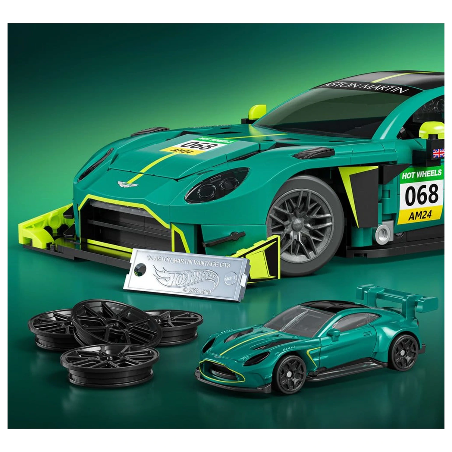 Hot Wheels Elite Mattel Brick Shop komplet za sestavljanje 1/16 '24 Aston Martin Vantage GT3 fotografija izdelka