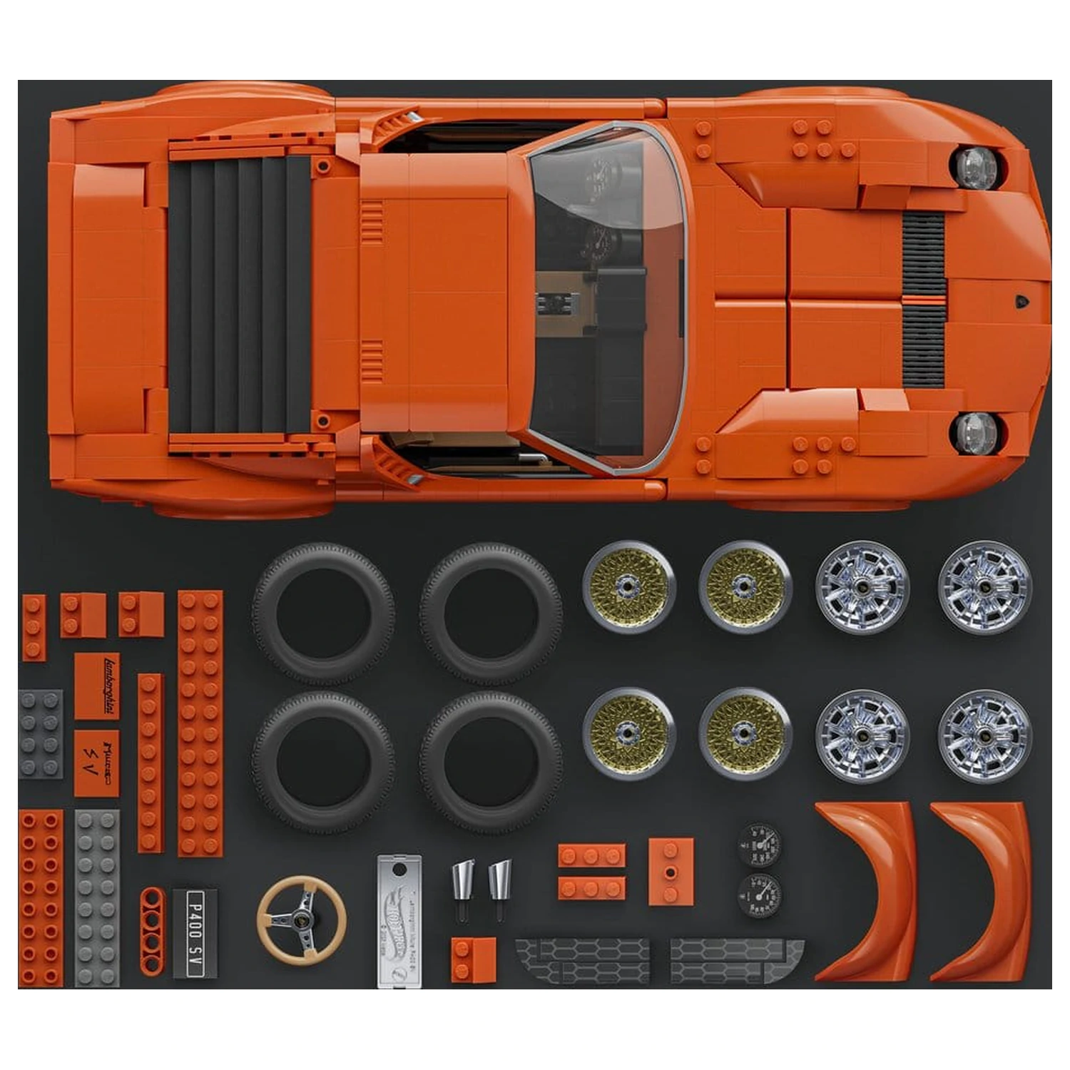 Hot Wheels Premium Mattel Brick Shop komplet za gradnjo 1/12 Lamborghini Miura P400 SV fotografija izdelka