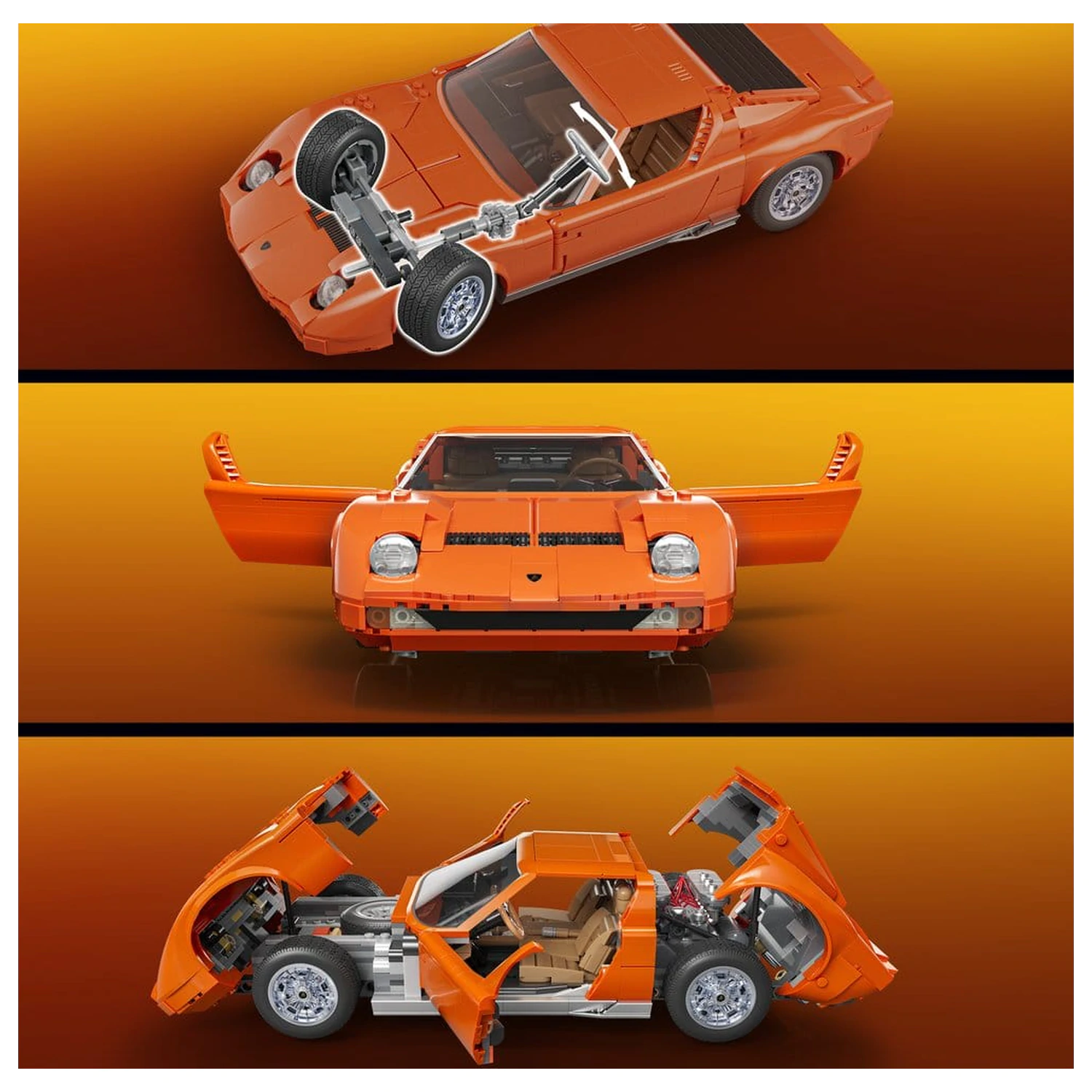 Hot Wheels Premium Mattel Brick Shop komplet za gradnjo 1/12 Lamborghini Miura P400 SV fotografija izdelka