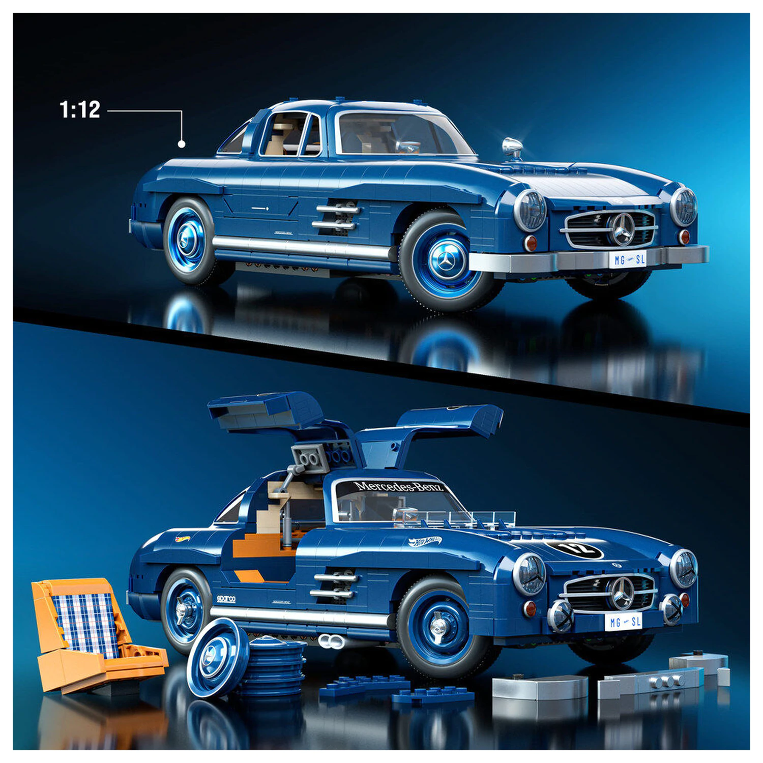 Hot Wheels Mercedes 300SL Premium konstrukcijski set fotografija izdelka