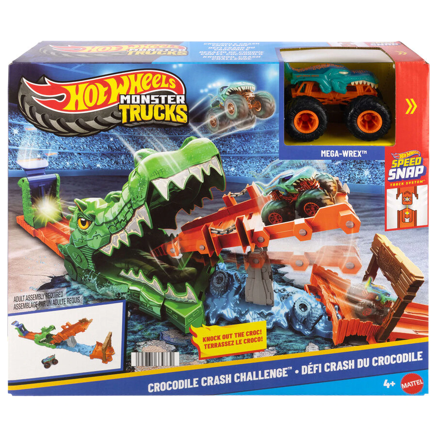 Hot Wheels Monster Trucks Cocodrile Crash Challenge set za igranje fotografija izdelka