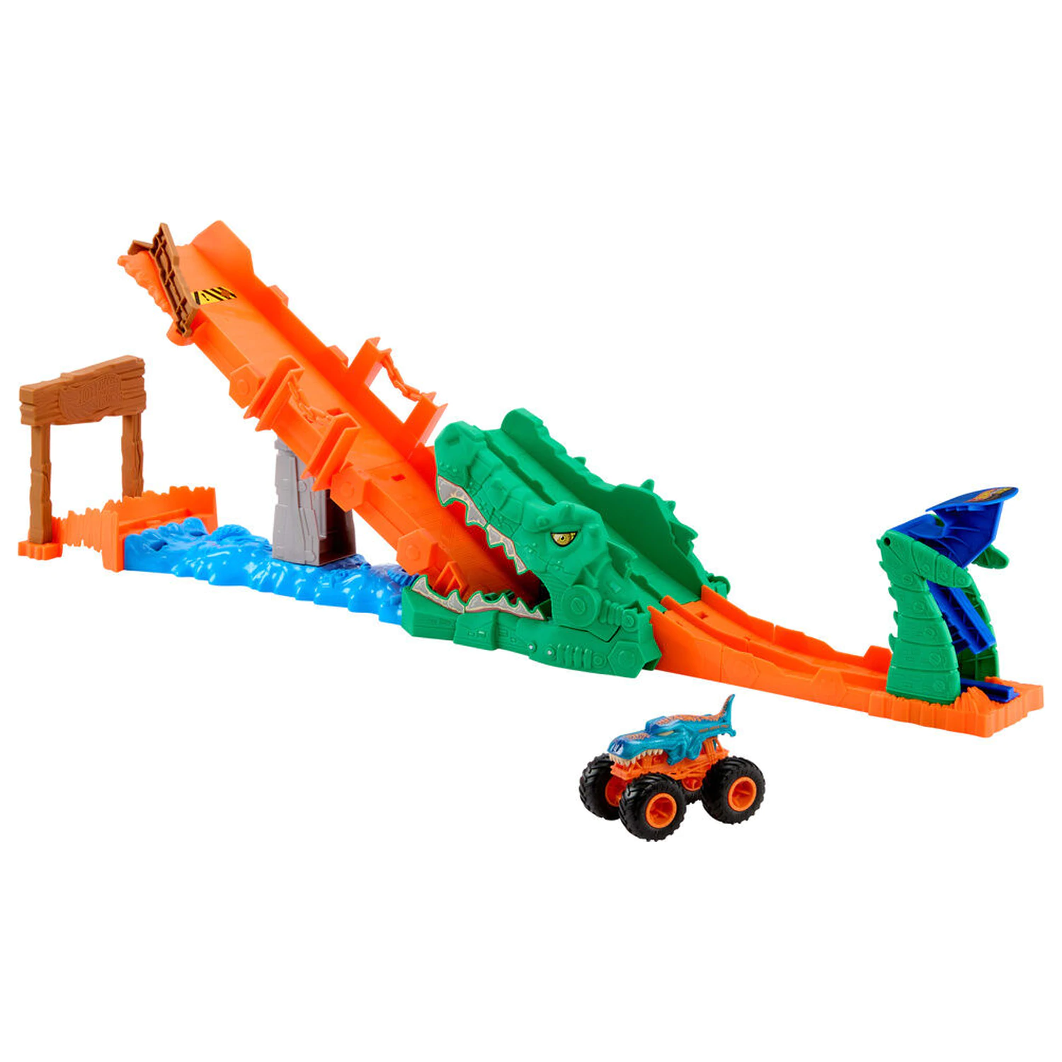 Hot Wheels Monster Trucks Cocodrile Crash Challenge set za igranje fotografija izdelka