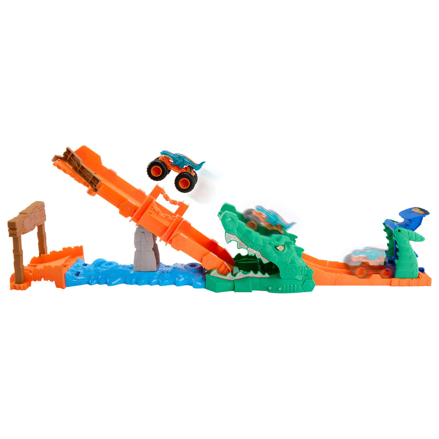 Hot Wheels Monster Trucks Cocodrile Crash Challenge set za igranje fotografija izdelka