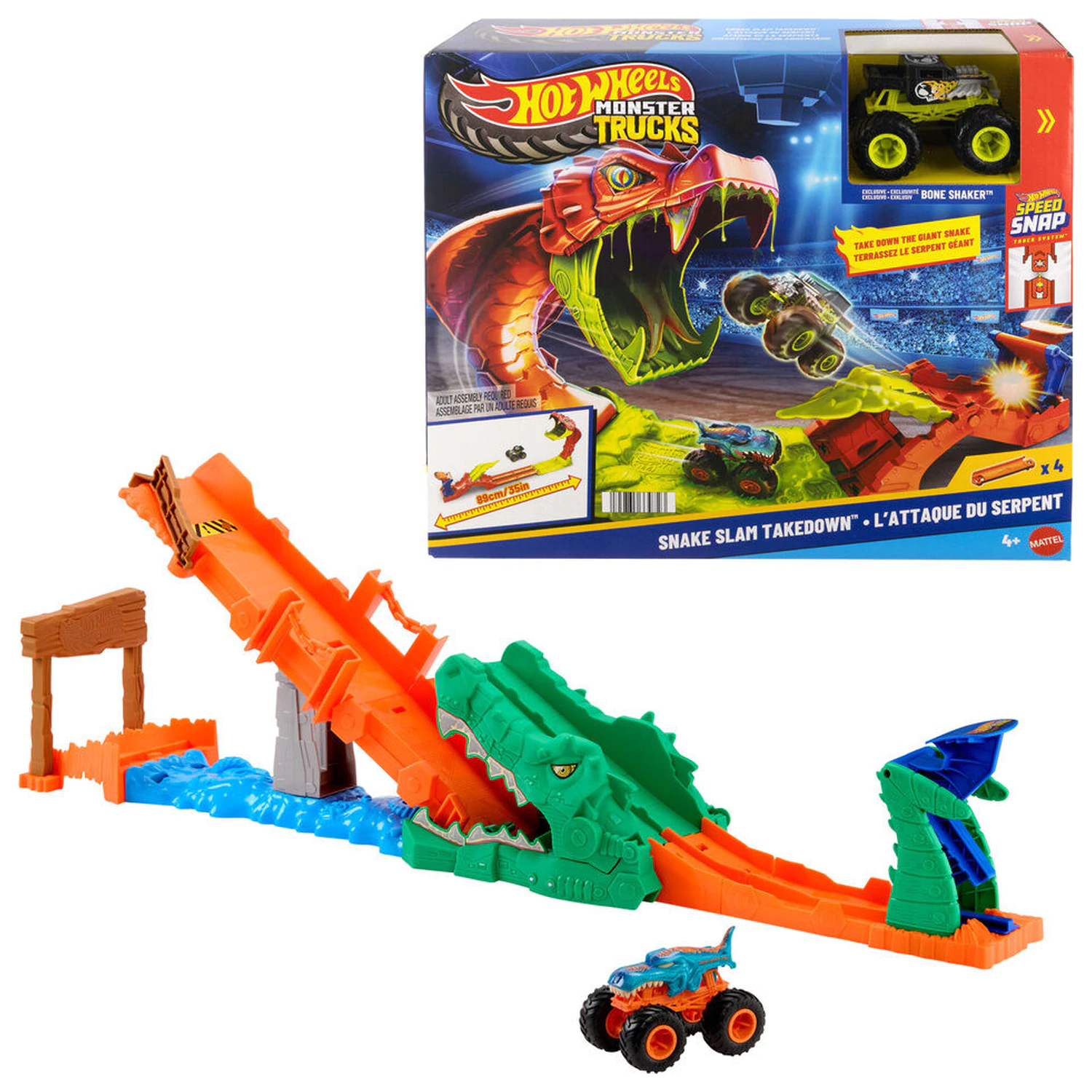 Hot Wheels Monster Trucks Cocodrile Crash Challenge set za igranje fotografija izdelka