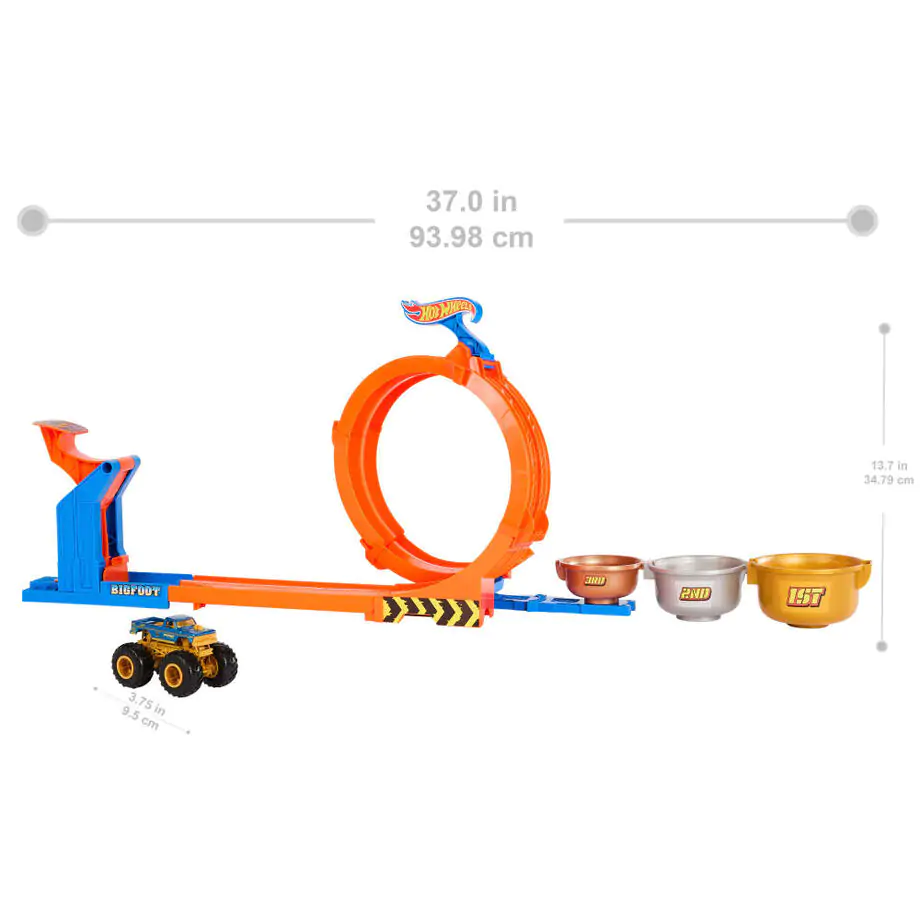 Hot Wheels Monster Trucks Igralni set Loop and Flip Trophy Challenge  fotografija izdelka