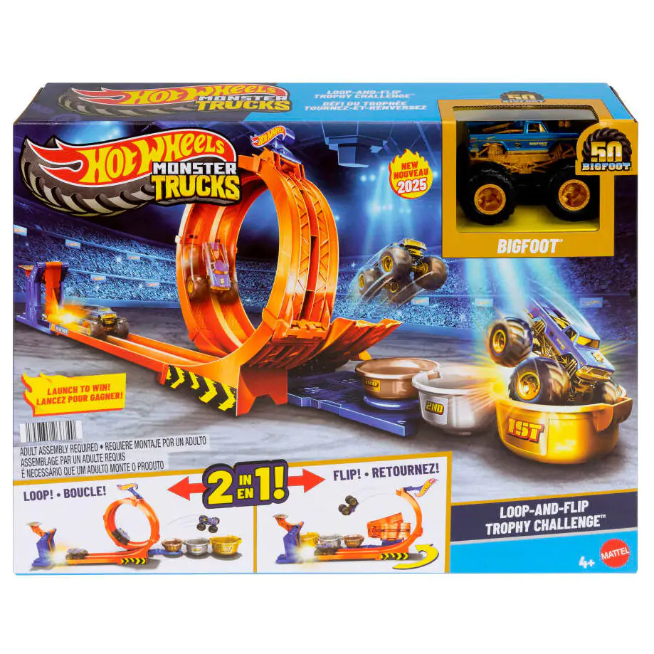 Hot Wheels Monster Trucks Igralni set Loop and Flip Trophy Challenge  fotografija izdelka