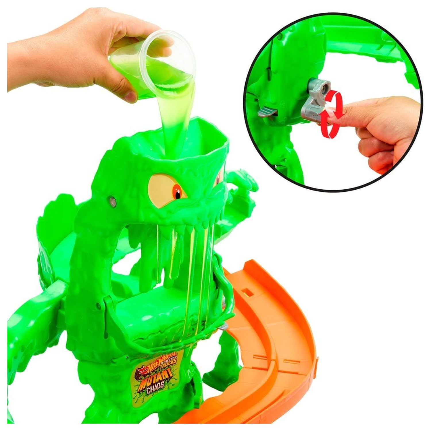 Hot Wheels Monster Trucks Mutant Chaos Monster Takedown igralni komplet fotografija izdelka