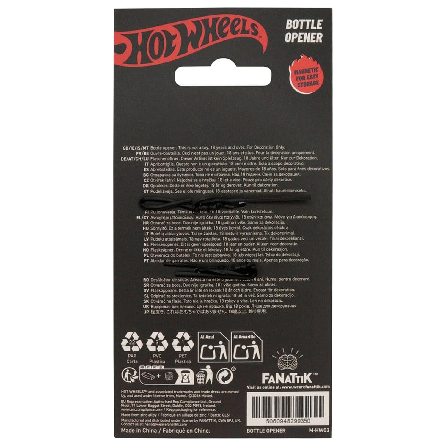 Hot Wheels Odpirač za steklenice Piston Magnetic fotografija izdelka