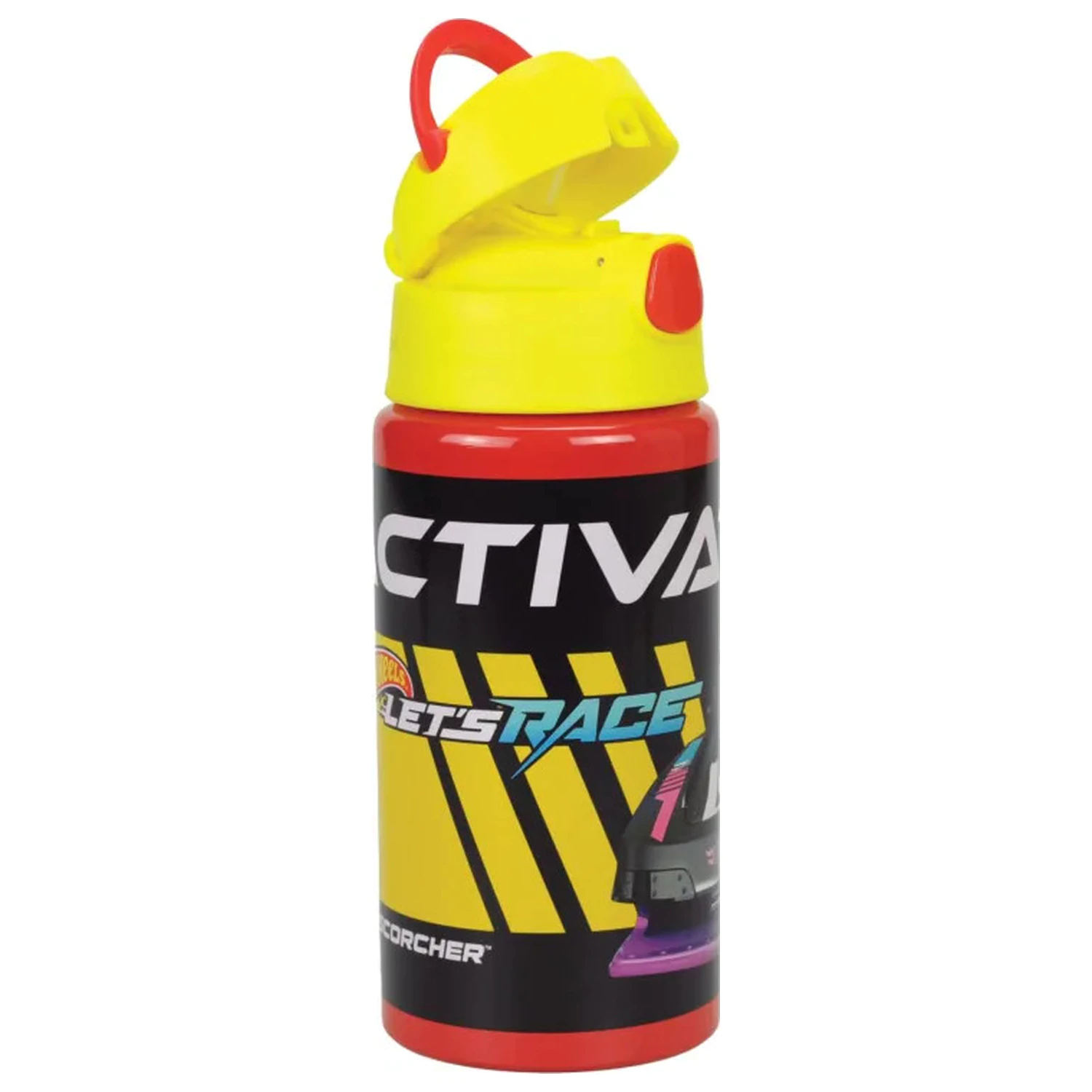 Hot Wheels Race aluminijasta steklenica s slamico z obešalnikom 500 ml fotografija izdelka